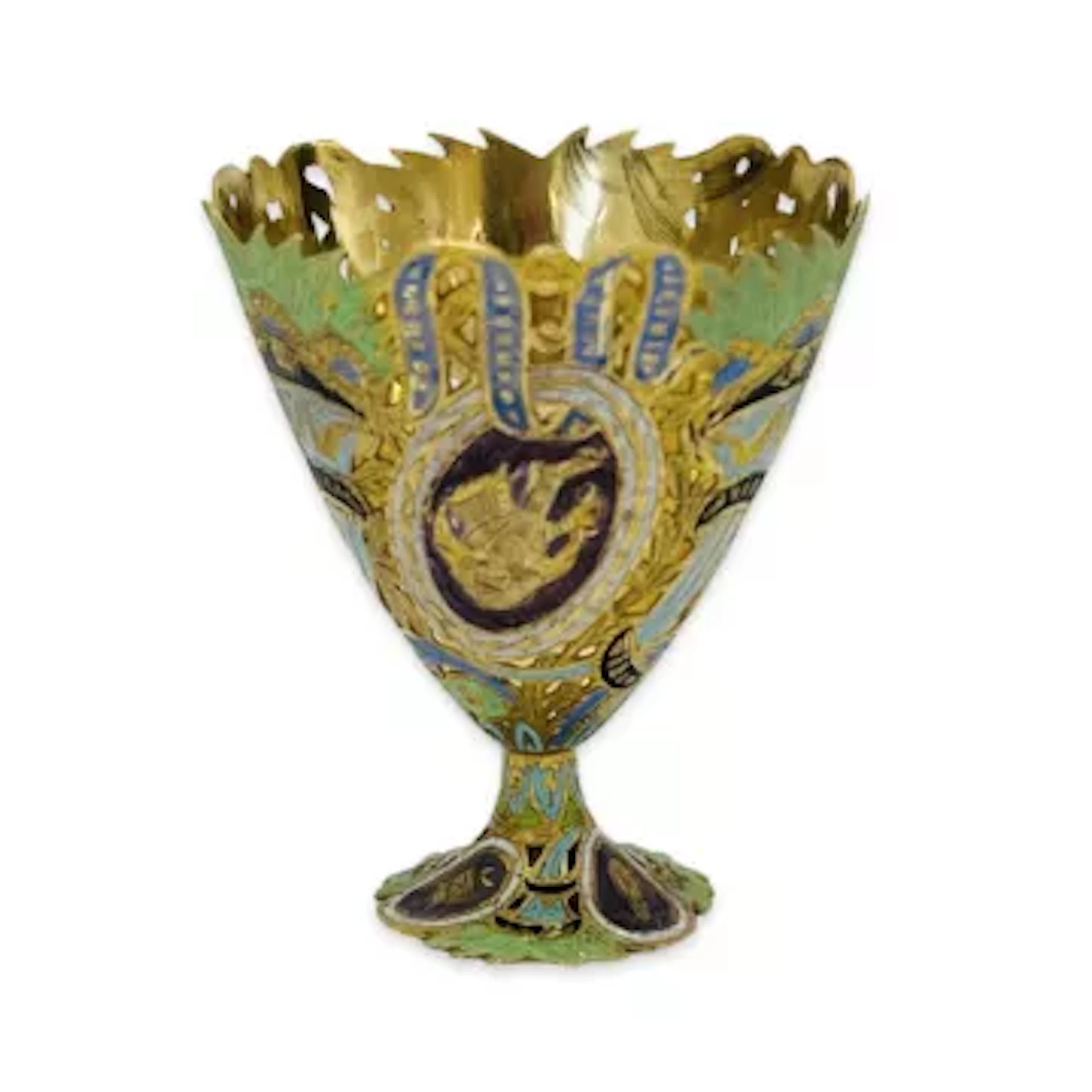 A GOLD AND ENAMELLED ZARF FOR THE OTTOMAN MARKET