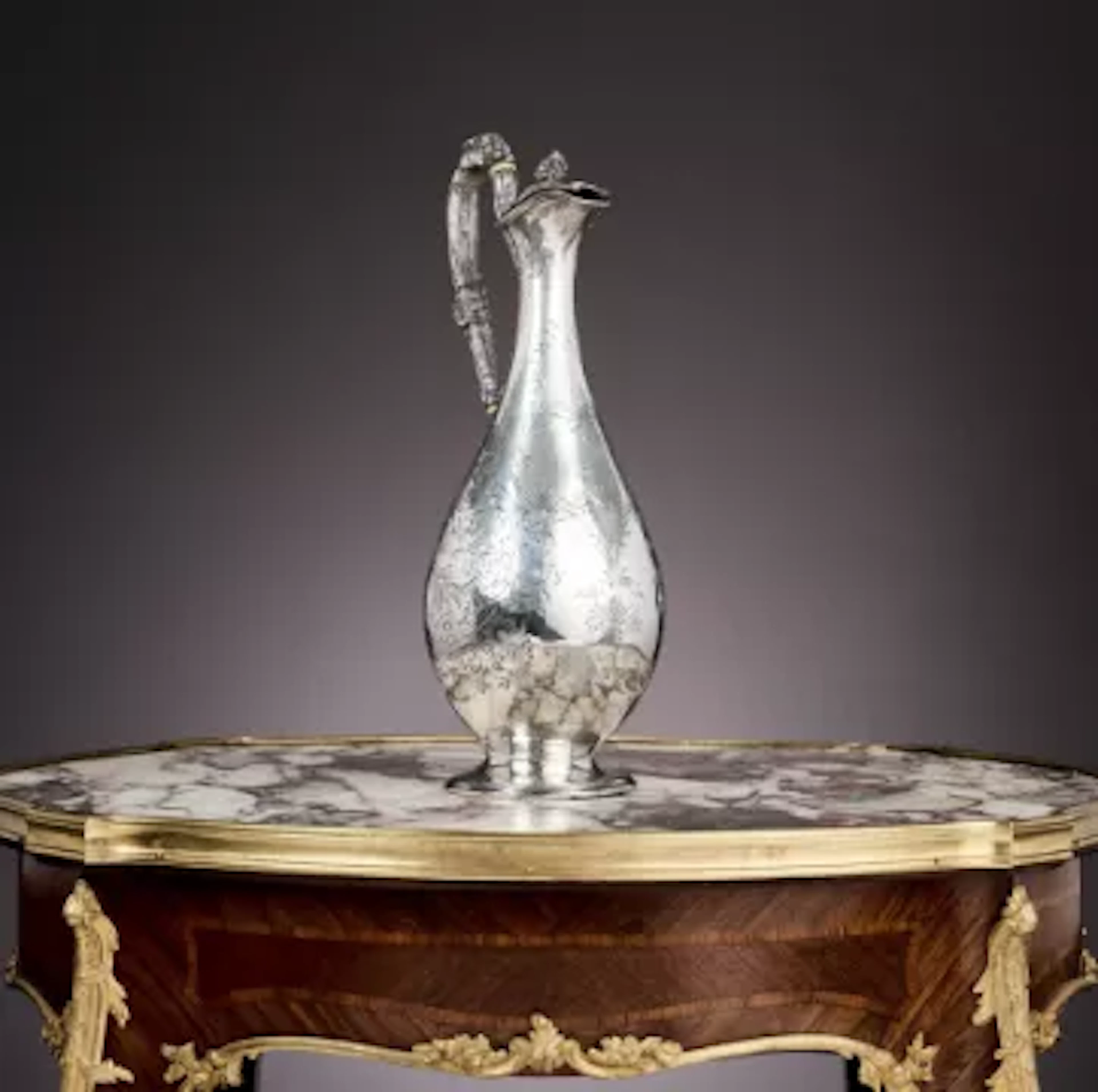 A FINE VICTORIAN STERLING SILVER WINE EWER, WILLIAM HUNTER, C. 1860
