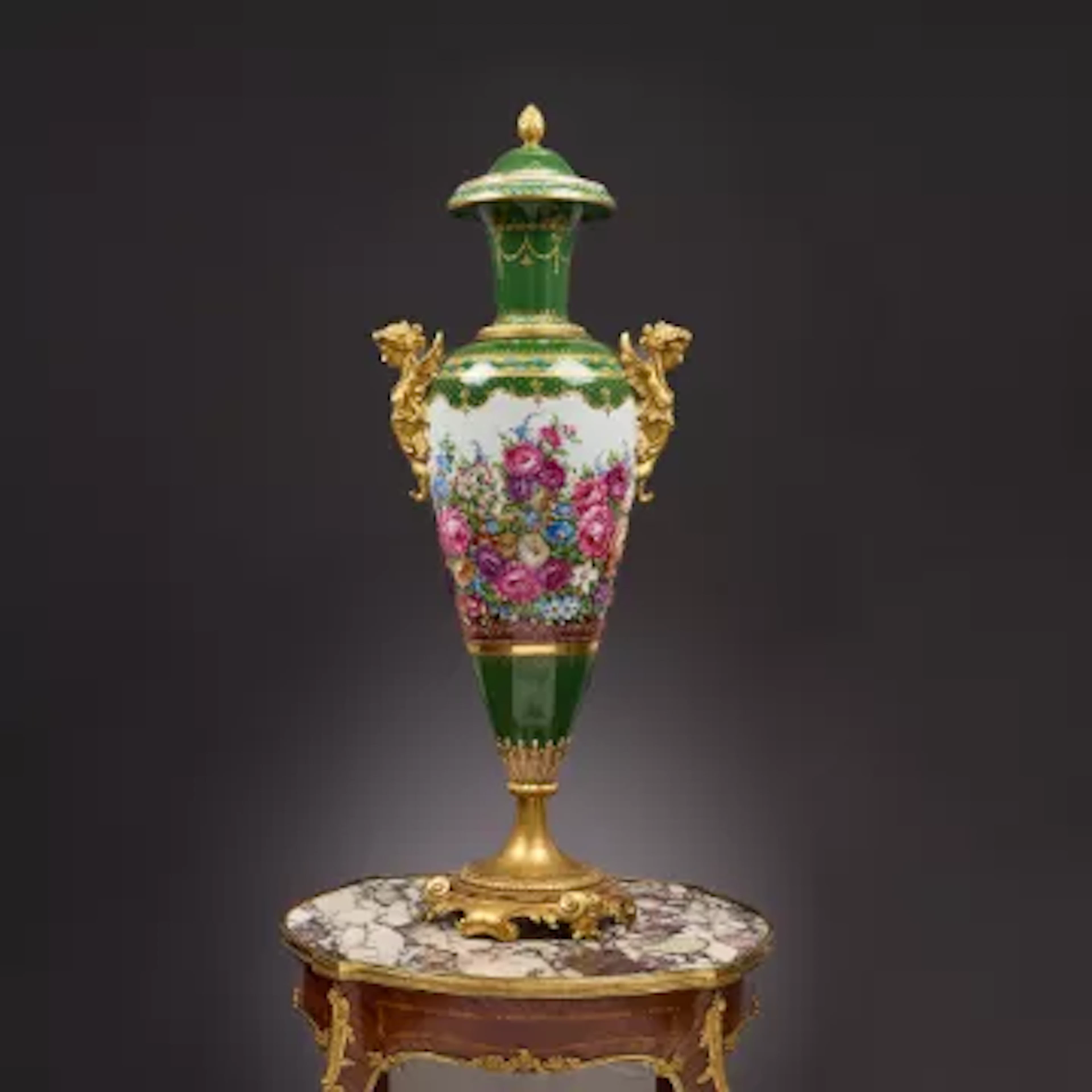 A VERY LARGE SEVRES CHATEAU DES TUILERIES STYLE PORCELAIN VASE