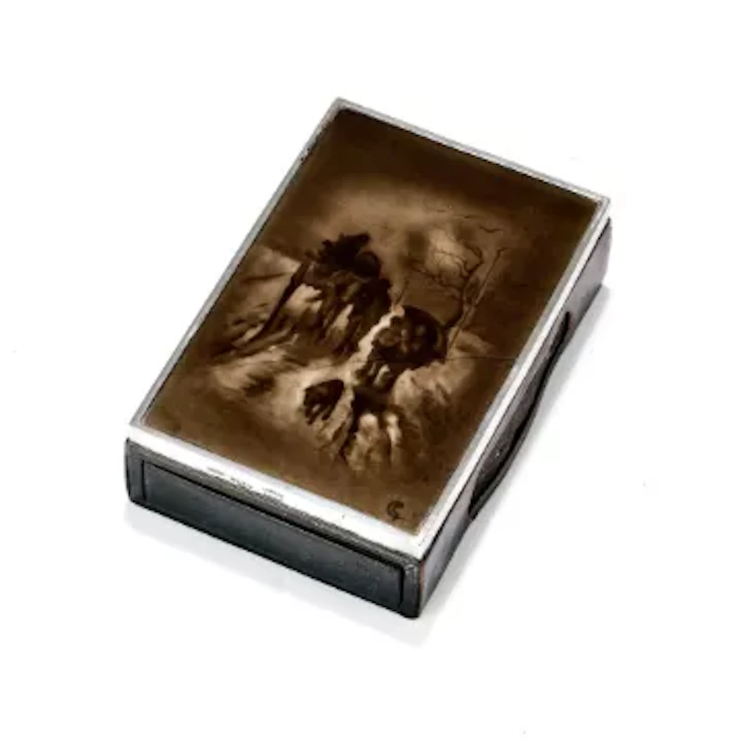 ASPREY: AN EARLY 20TH CENTURY SILVER AND ENAMEL BOX, LONDON, 1911