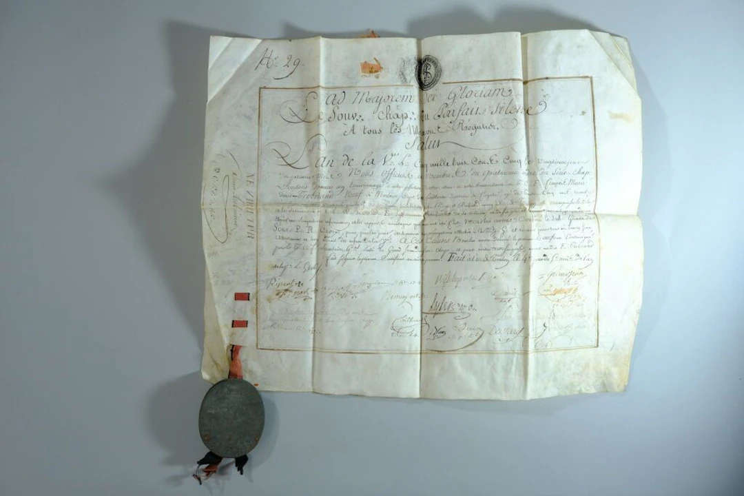 Diploma on parchment, entirely handwritten, from the Sovereign Prince