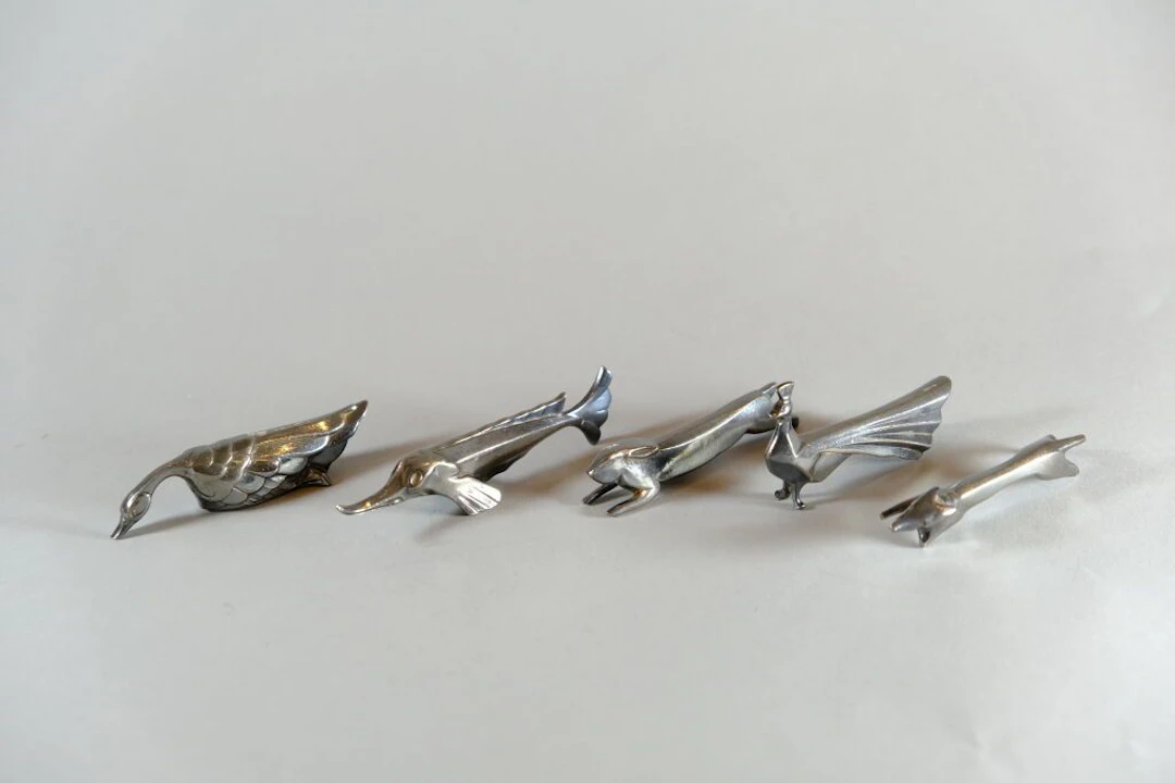 Edouard-Marcel SANDOZ (1881–197) for Maison GALIA. Set of 5 silver
