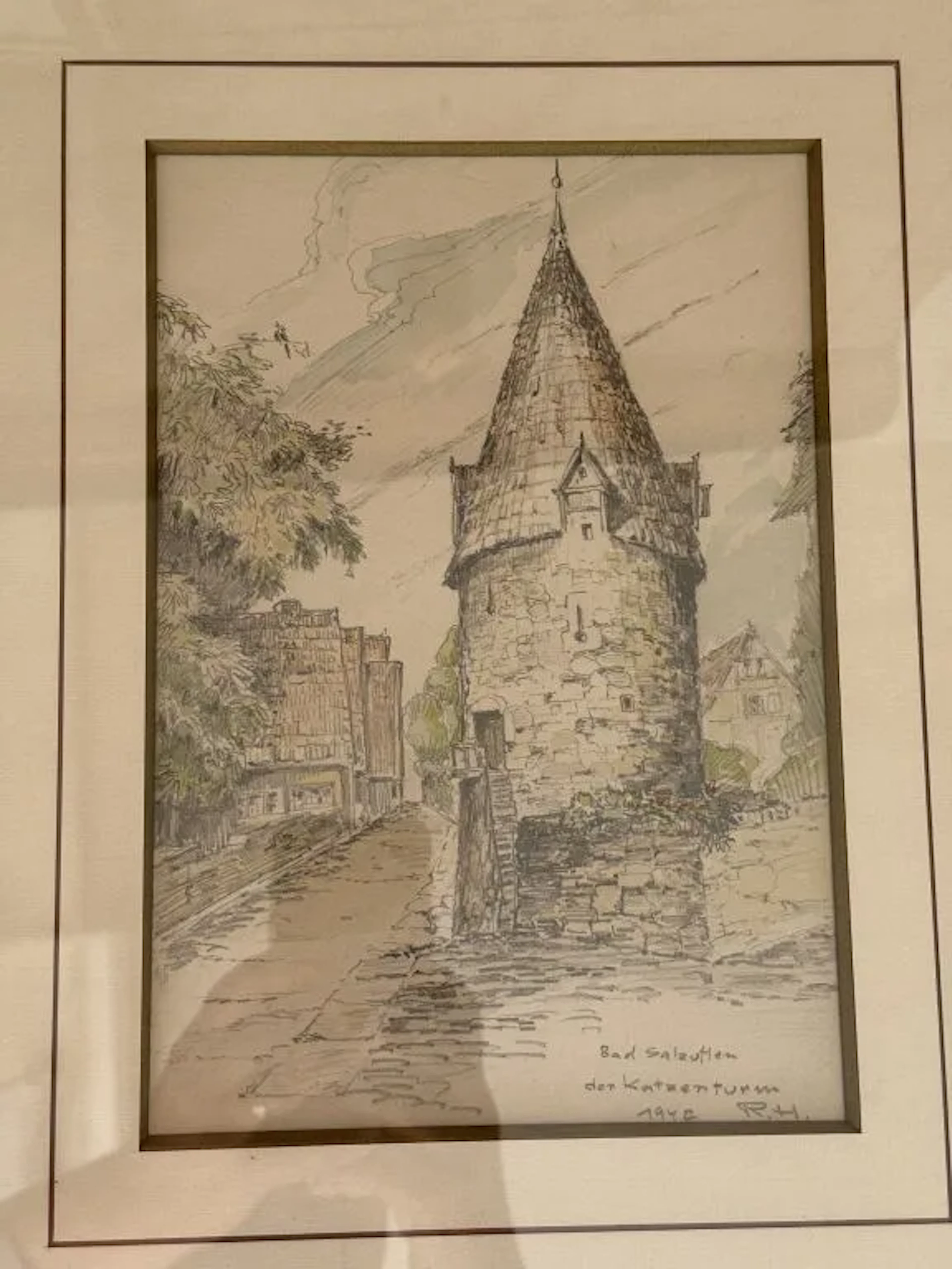 20th-century German school. Set of four drawings in pencil and graphite.