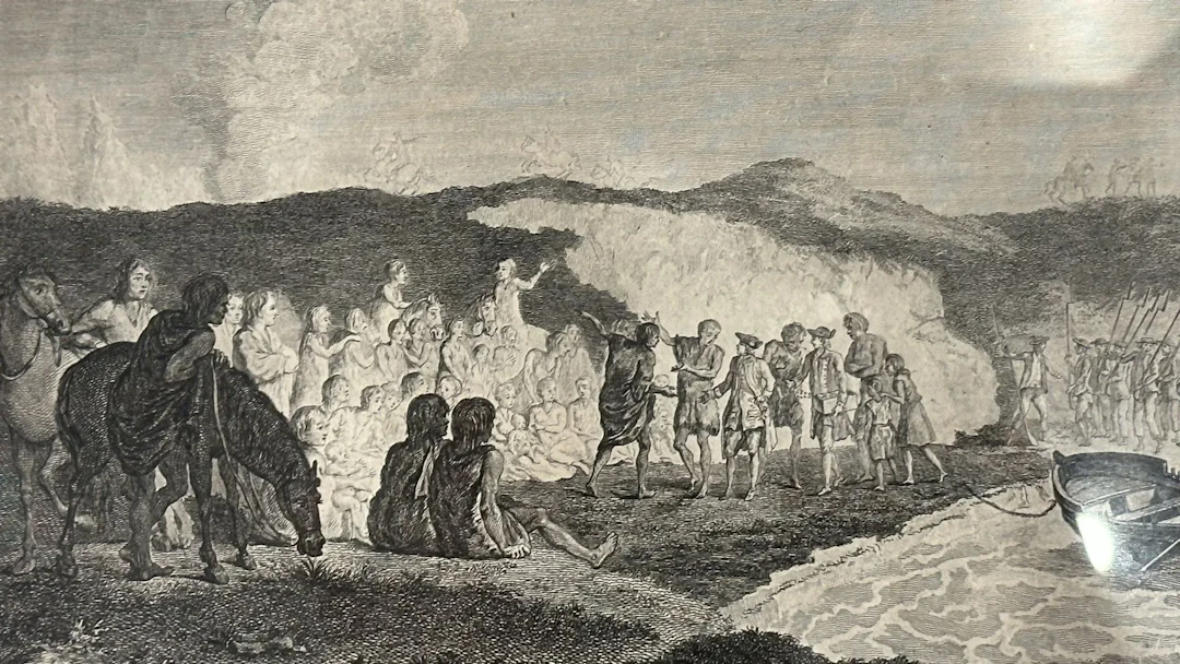 AMERICA - PATAGONIA. "Commodore BYRON's Meeting with the PATAGONS."