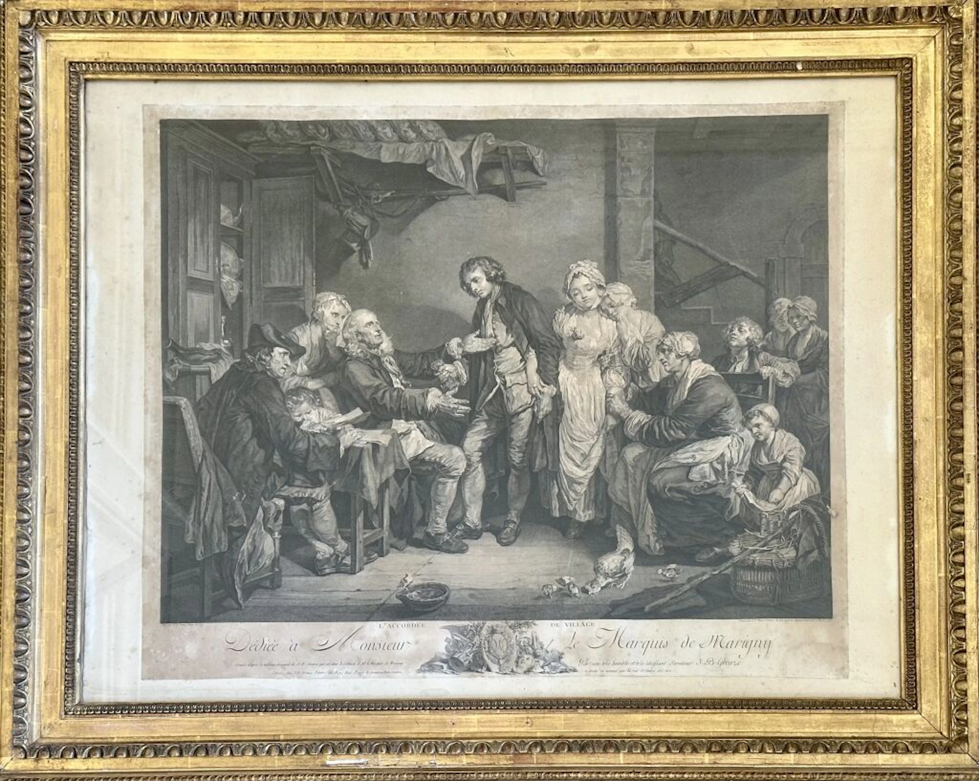 After Jean-Baptiste GREUZE (1725–1805). The Village Musician, dedicated