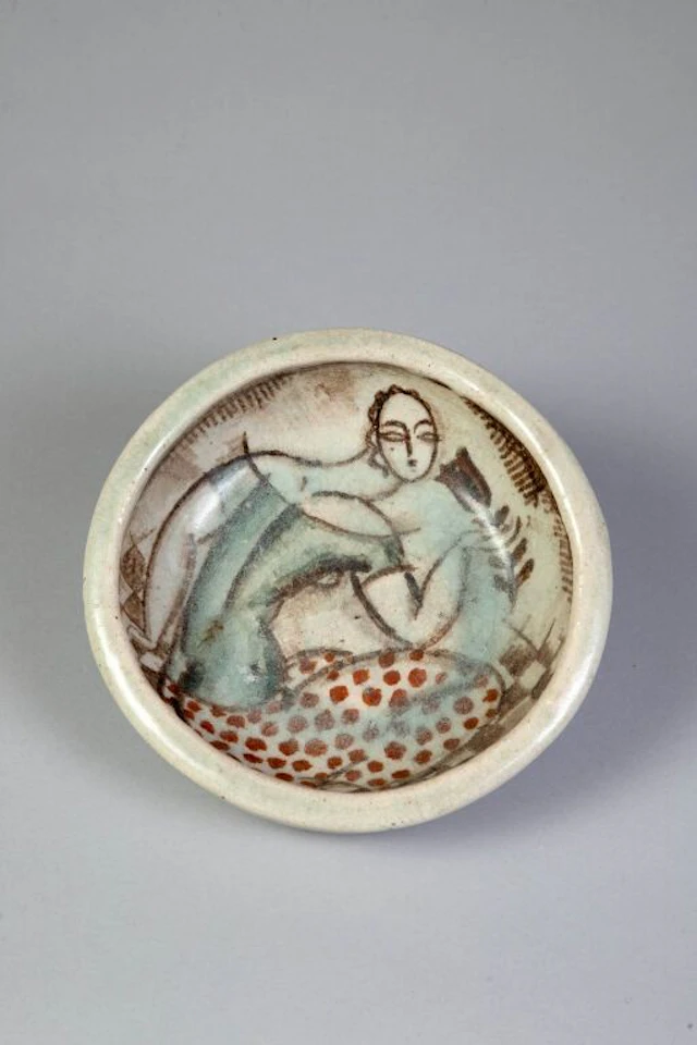 René BUTHAUD (1886–1986). Circular bowl on a recessed cylindrical
