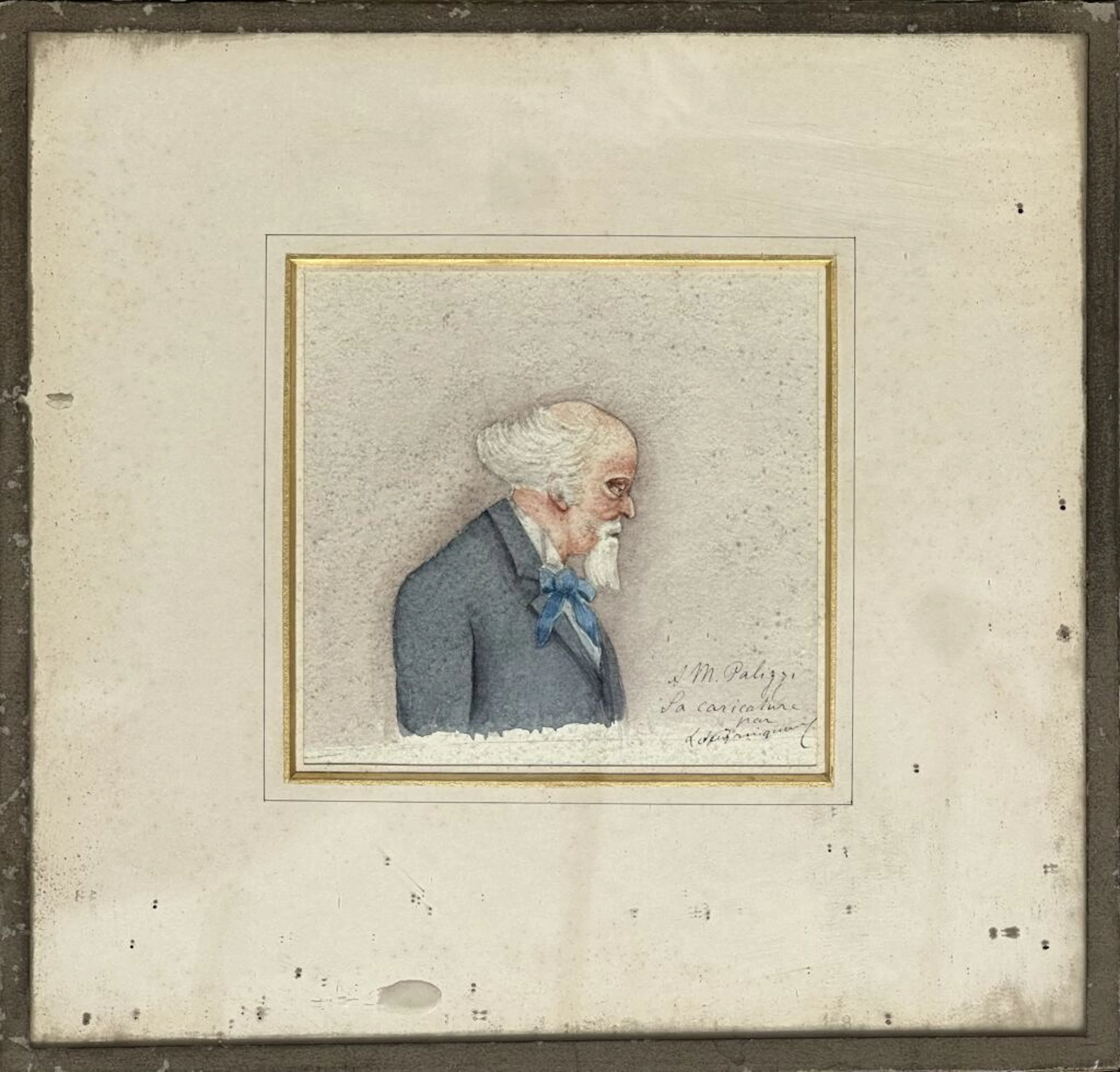 Louis BRINQUANT (1858–1945). Caricature. Watercolor. Dedicated to