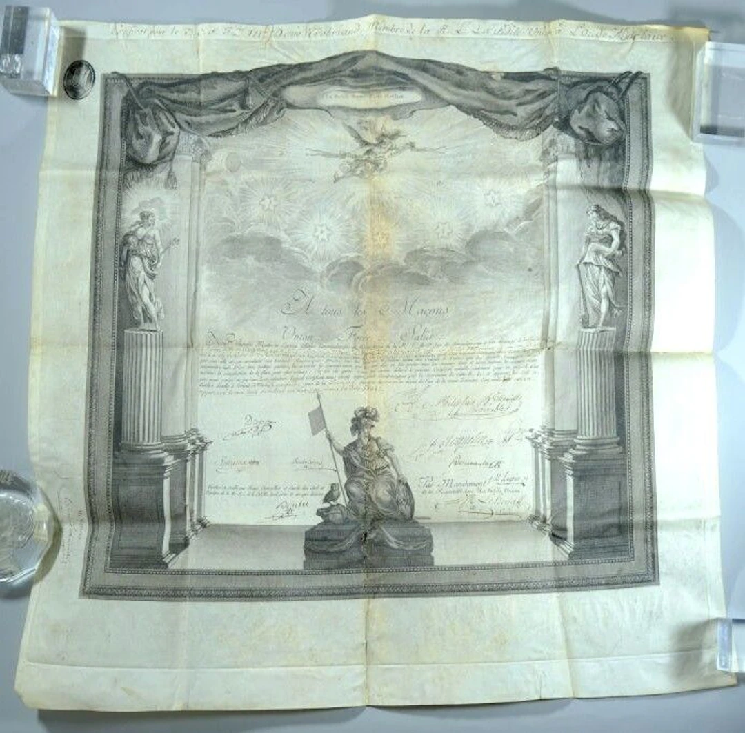 Important parchment passport awarded to Brother François Denis de