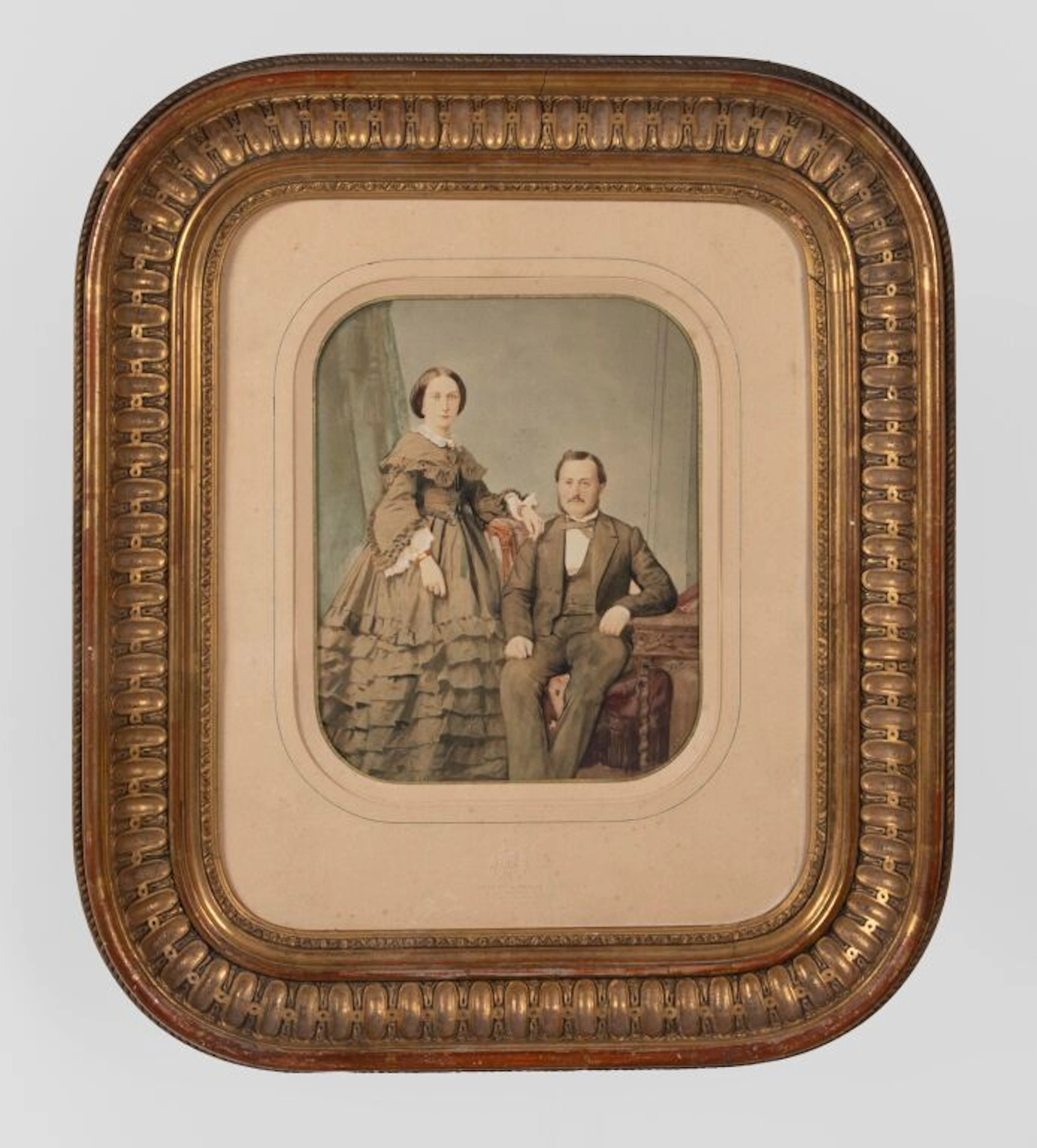 Late 19th-century French school. Portrait of a couple. Retouched photograph.