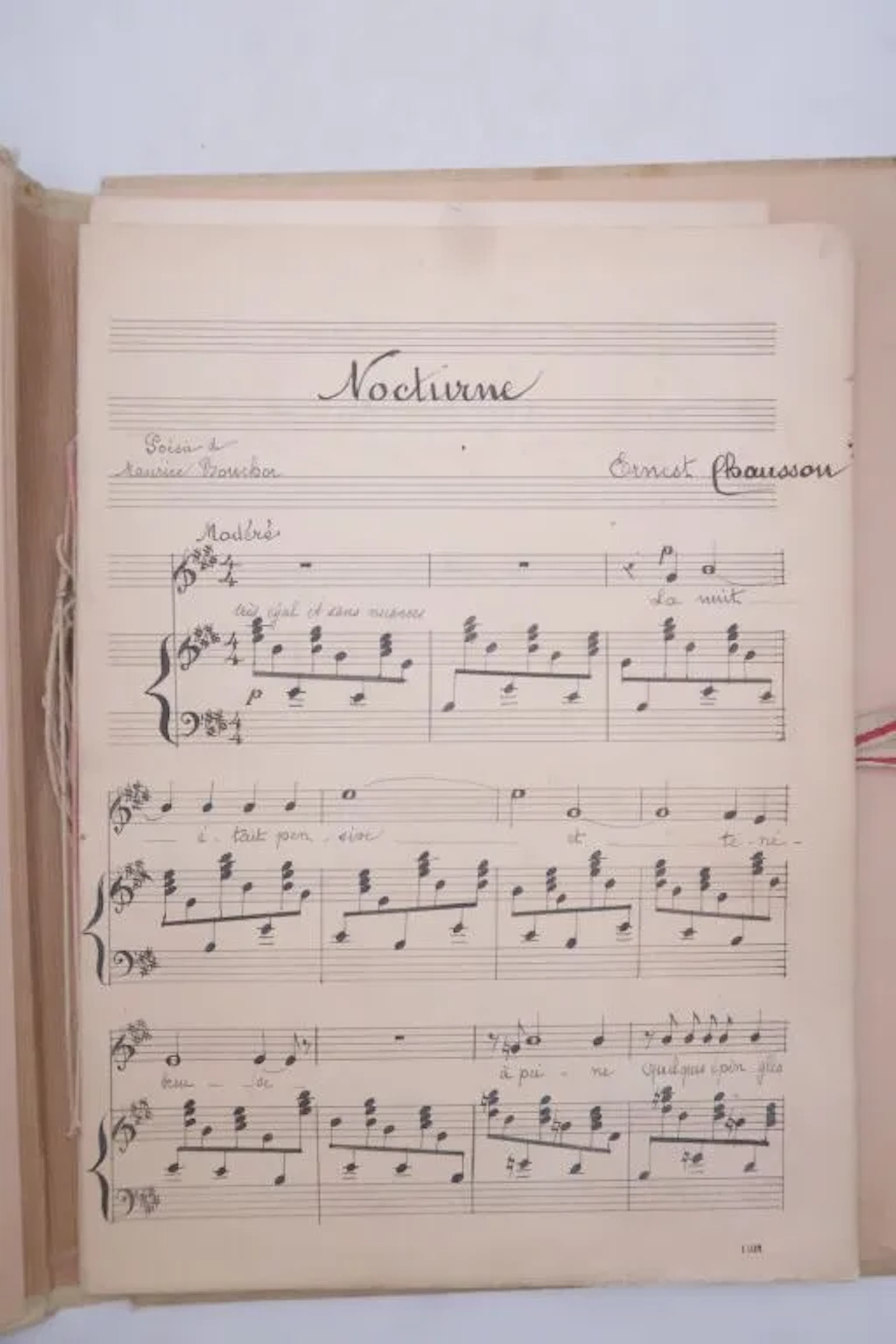 [MUSIC]. CHAUSSON, Ernest. Handwritten collection of sheet music from