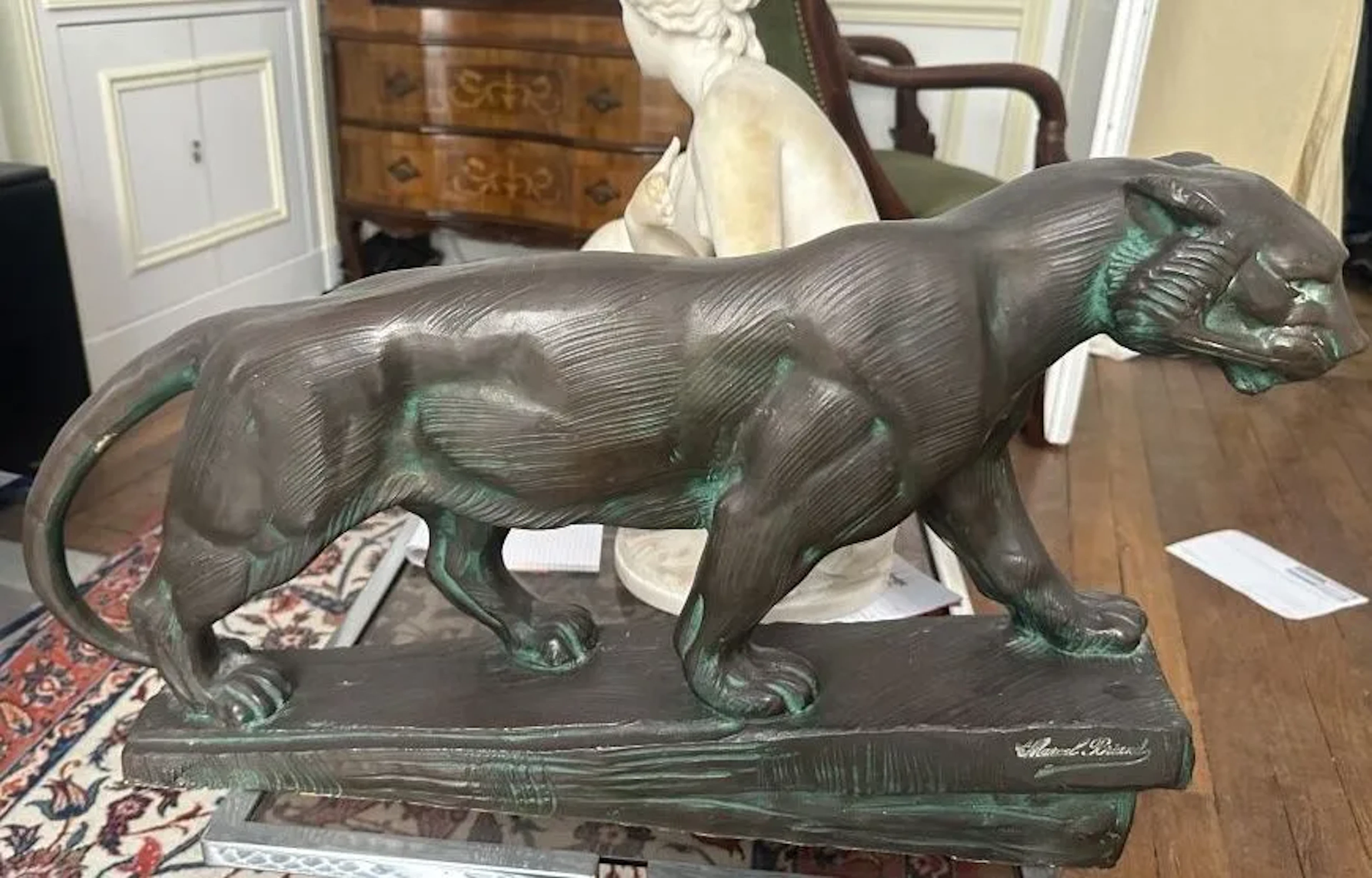 Attributed to Marcel André BOURAINE (1886–1948). Lioness. Glazed terracotta