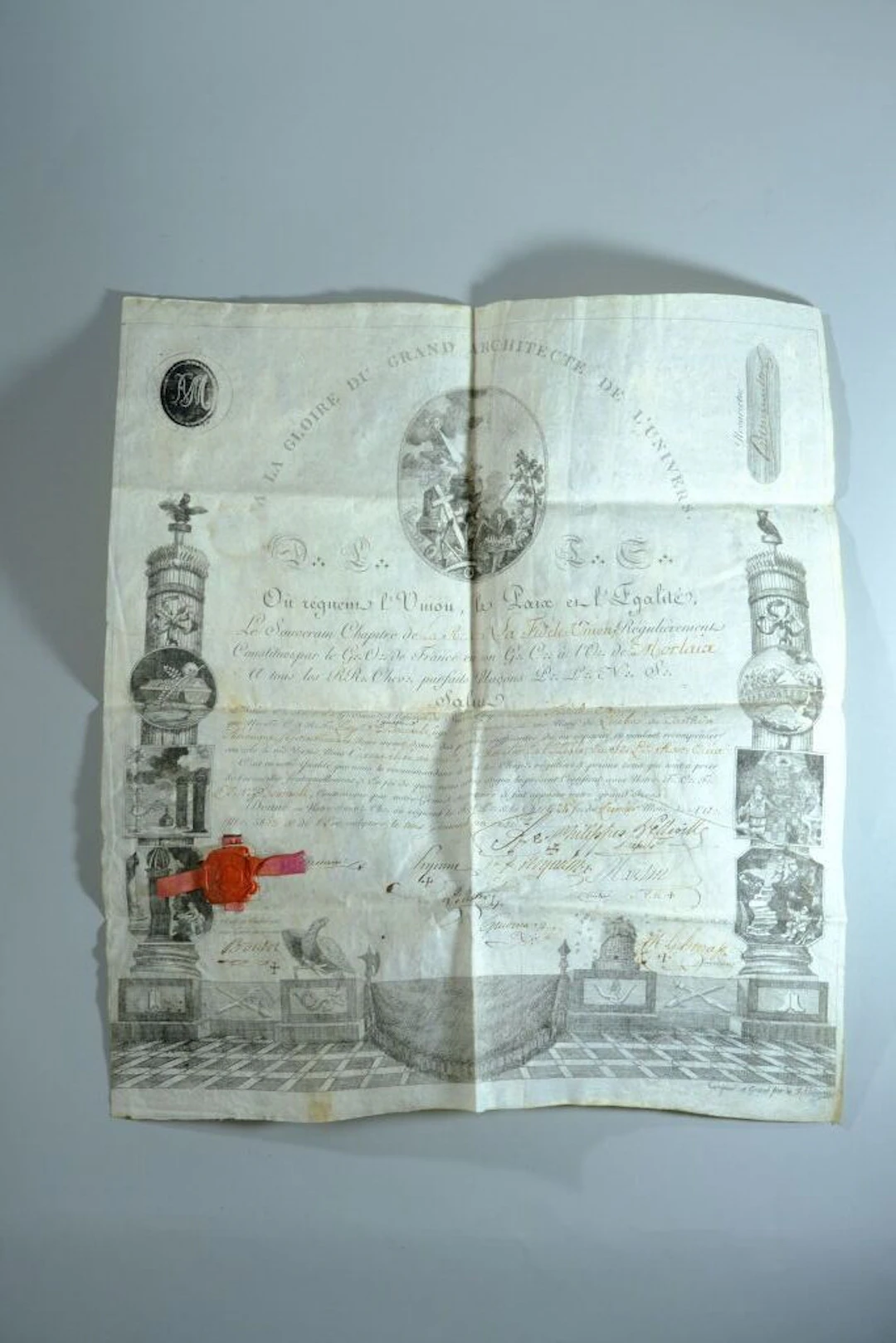 Parchment diploma conferring the title of Knight of the Eagle, Sovereign