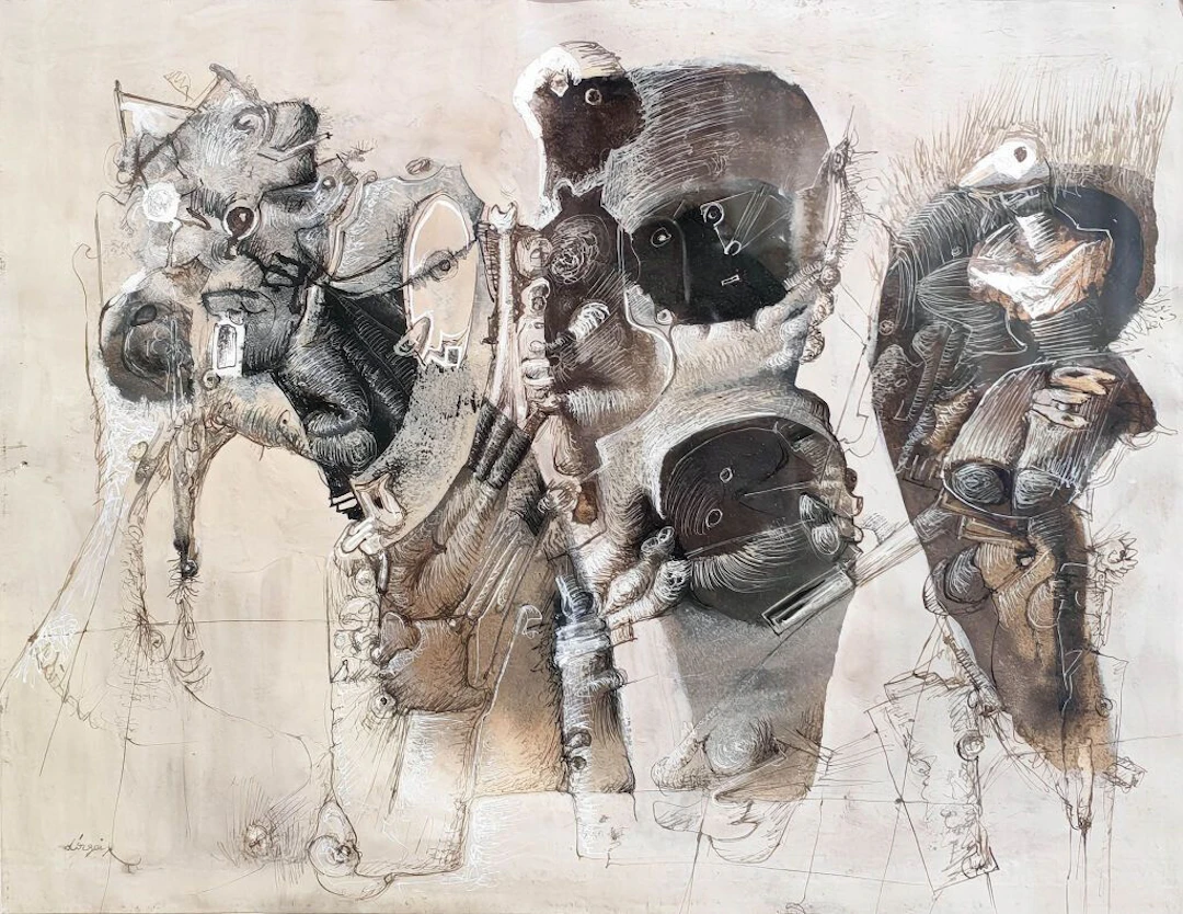 Christian d'ORGEIX (1927‒2019). Composition. Mixed media. Signed lower