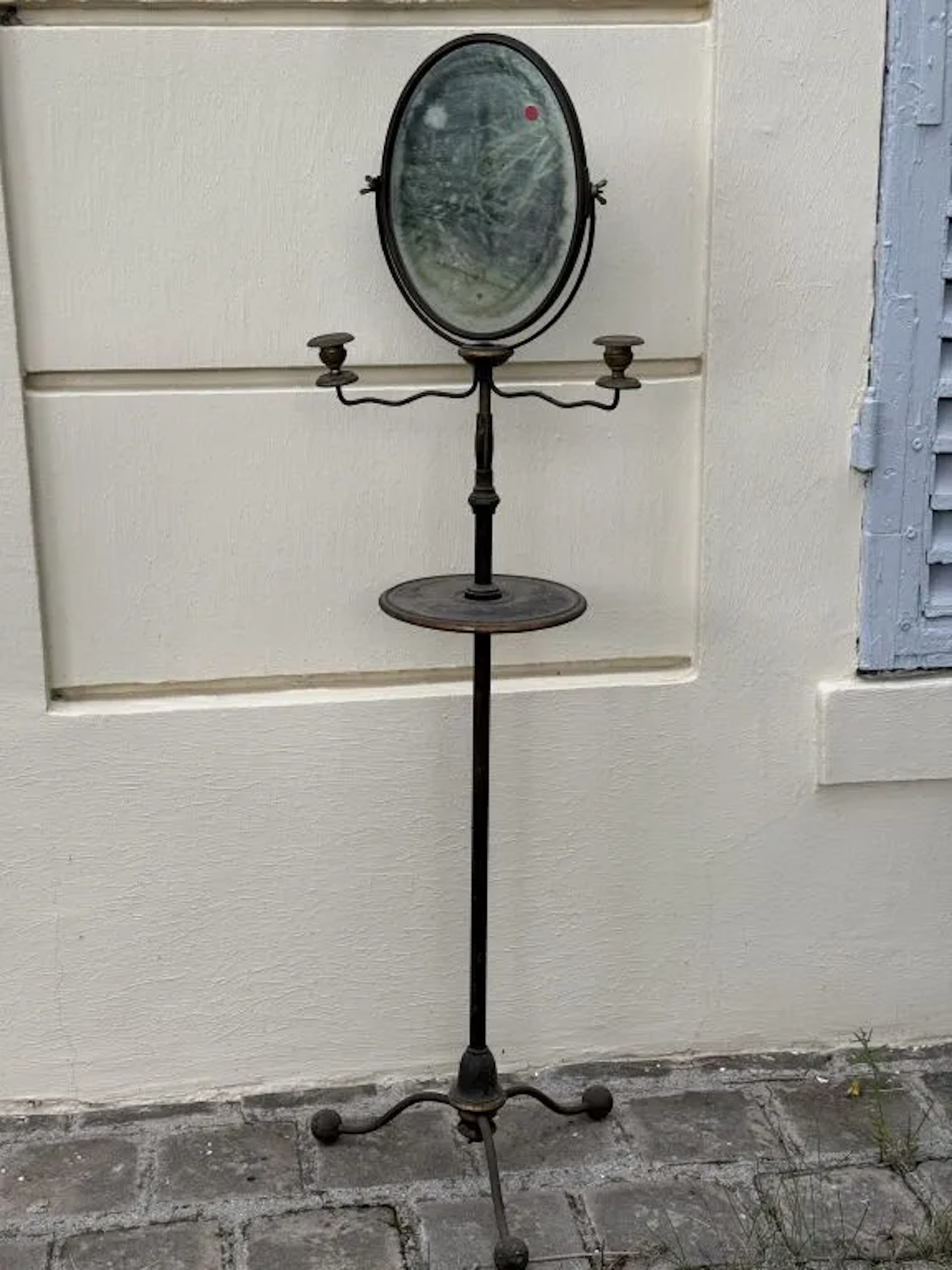 Barber's or grooming cabinet for men. 19th century. 120 x 33.5 x 33.5