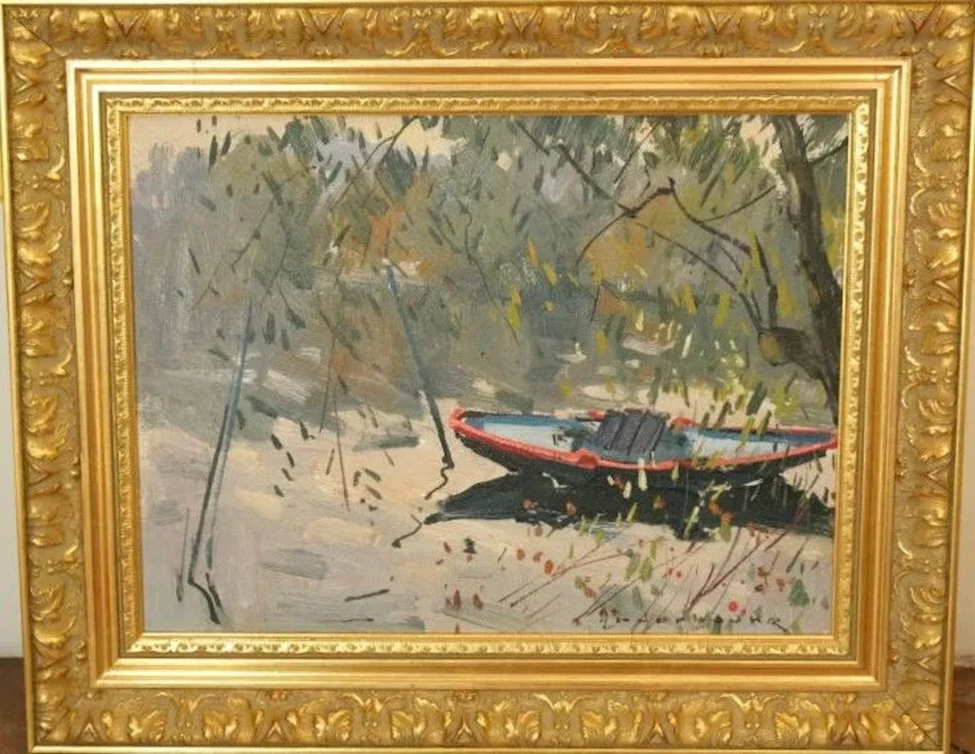 Paul HANDERBOUHR (1909–2006). Fishing Boat, a small branch of the