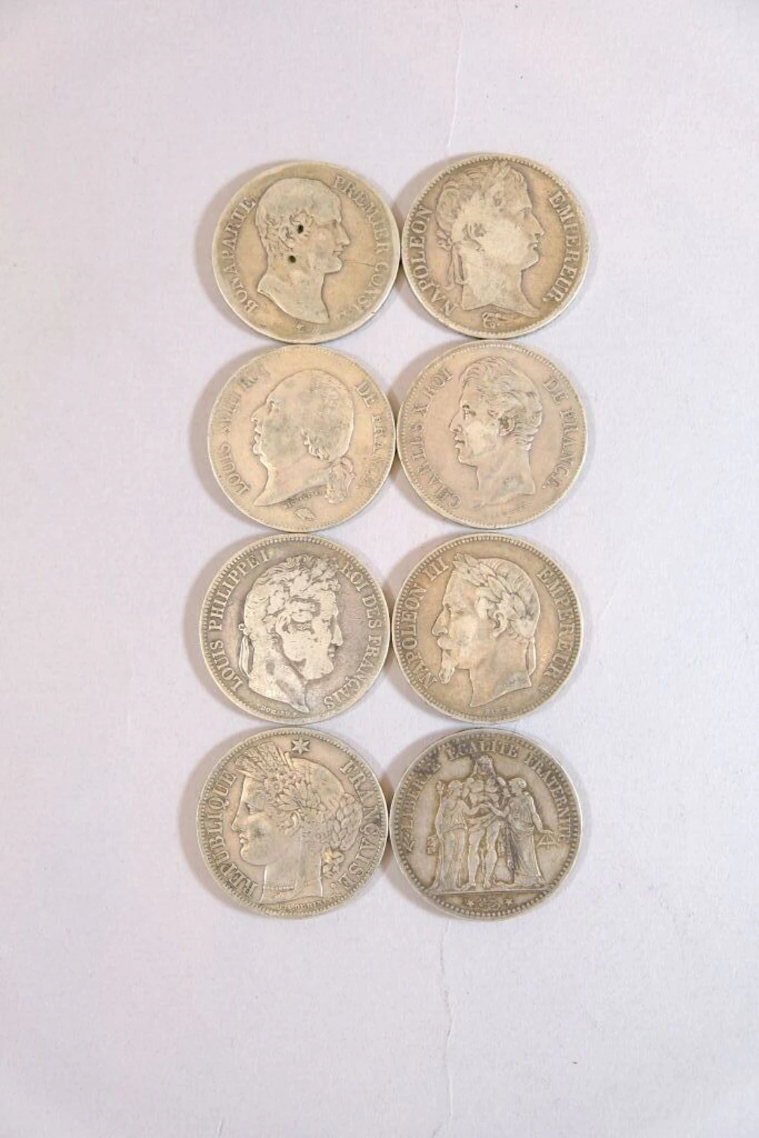 [FRANCE] Set of 5-FRANC coins consisting of: - 1 x 5-FRANC Bonaparte
