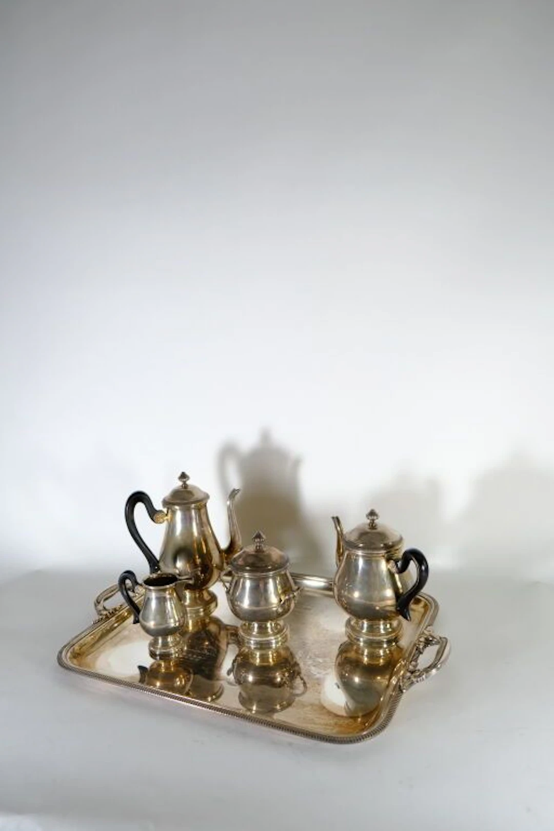CHRYSALIA. Silver plated coffee and tea set matching the previous