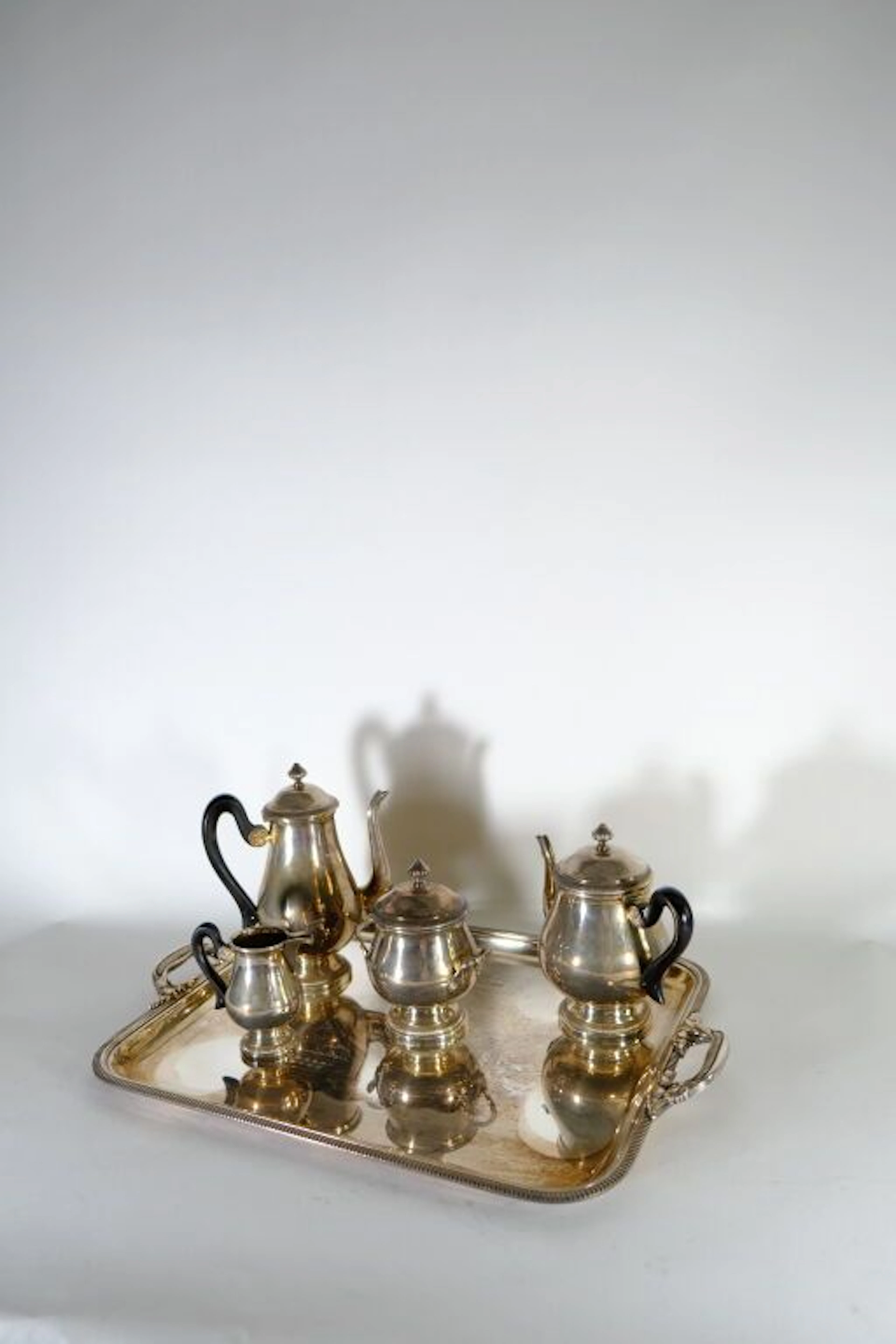 CHRYSALIA. Silver plated coffee and tea set matching the previous