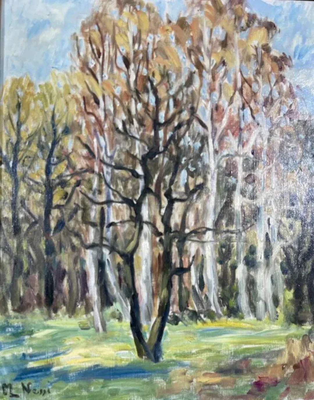 Marie Lucie NESSI-VALTAT (1910-1992). Landscape with trees. Oil on