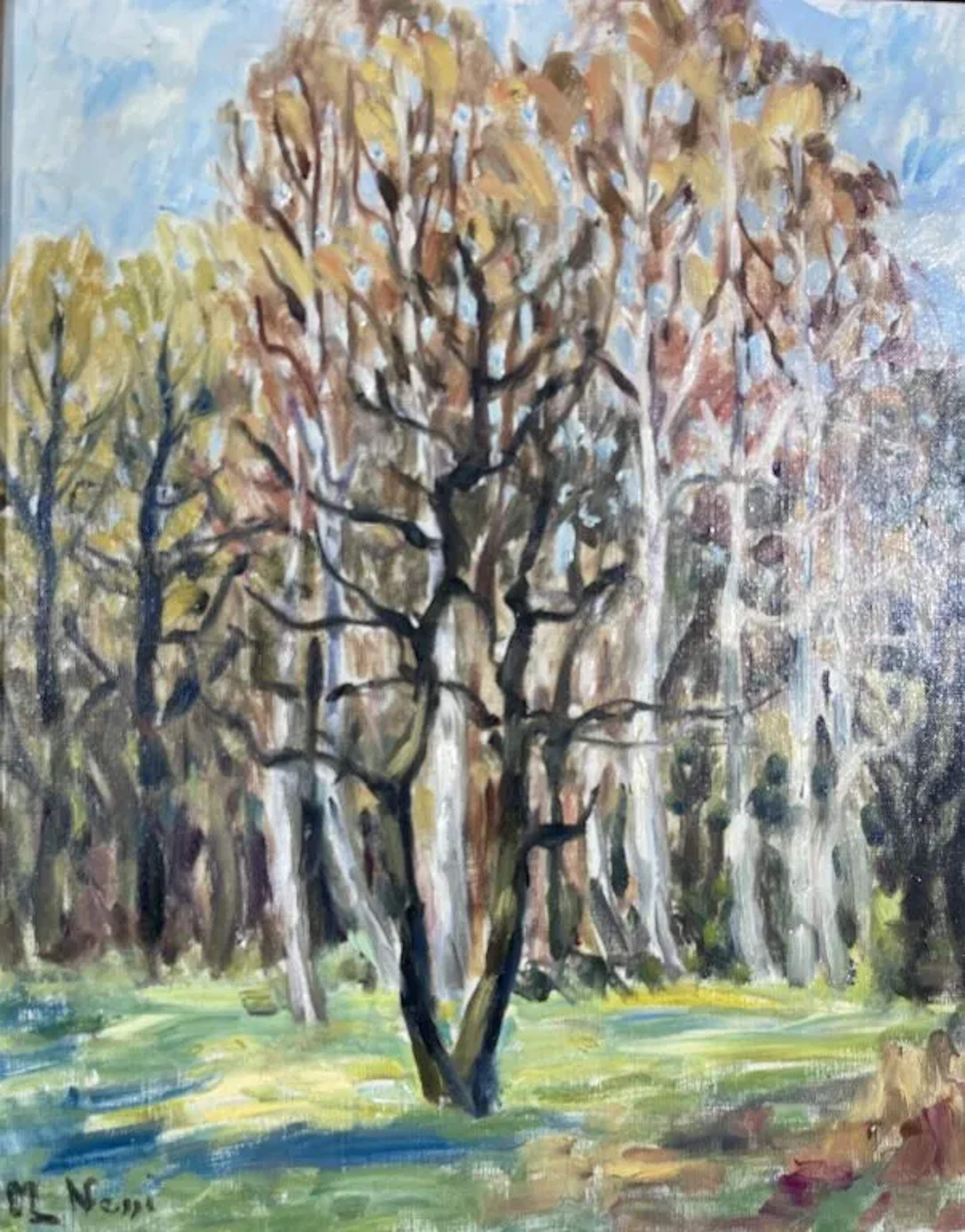 Marie Lucie NESSI-VALTAT (1910-1992). Landscape with trees. Oil on