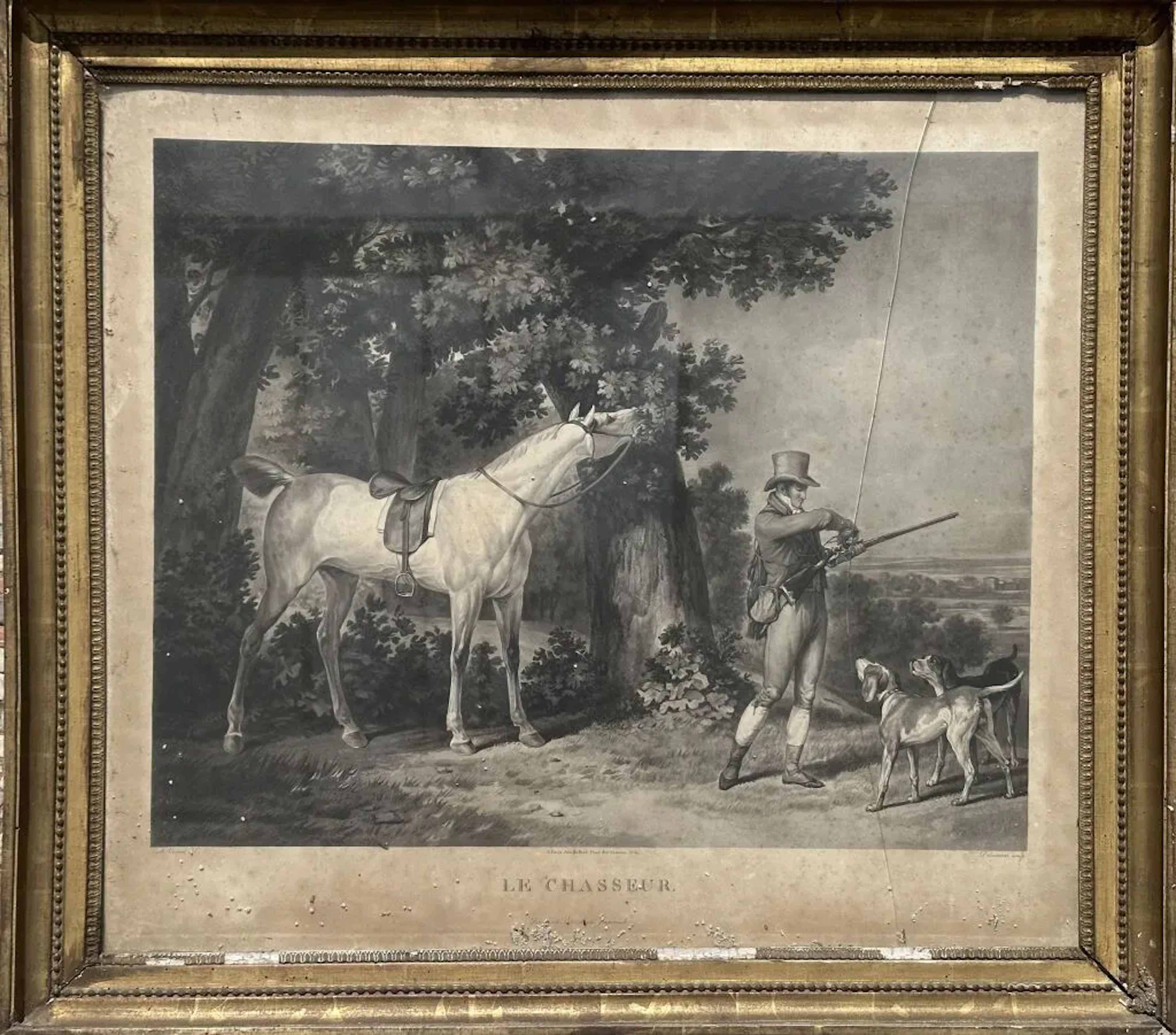 After Carle VERNET (1758–1836). The Hunter Taking Aim; Horse Prepared