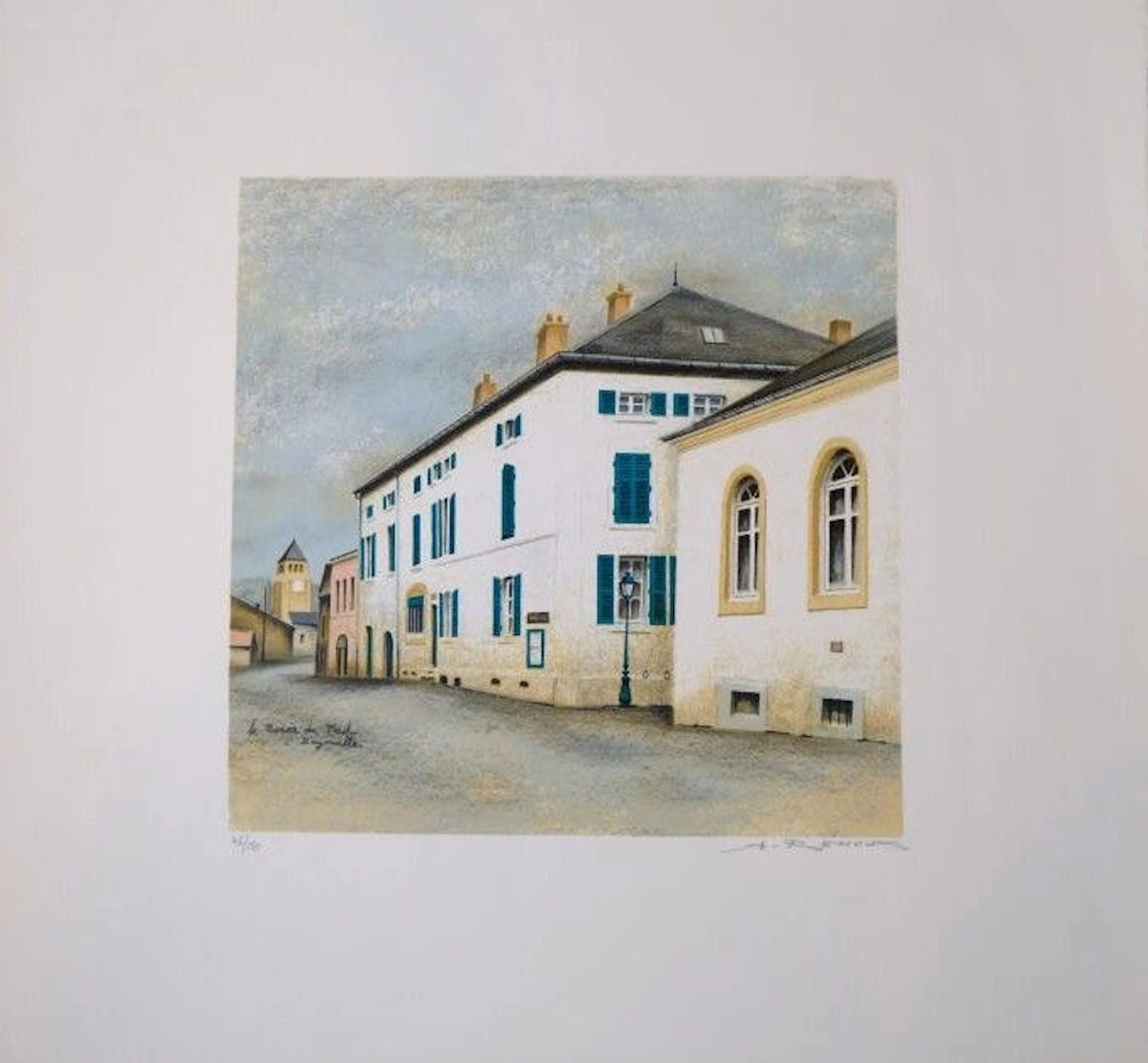 André RENOUX (1939–2002) The Manoir du Mad in Bayoniville. Color lithograph