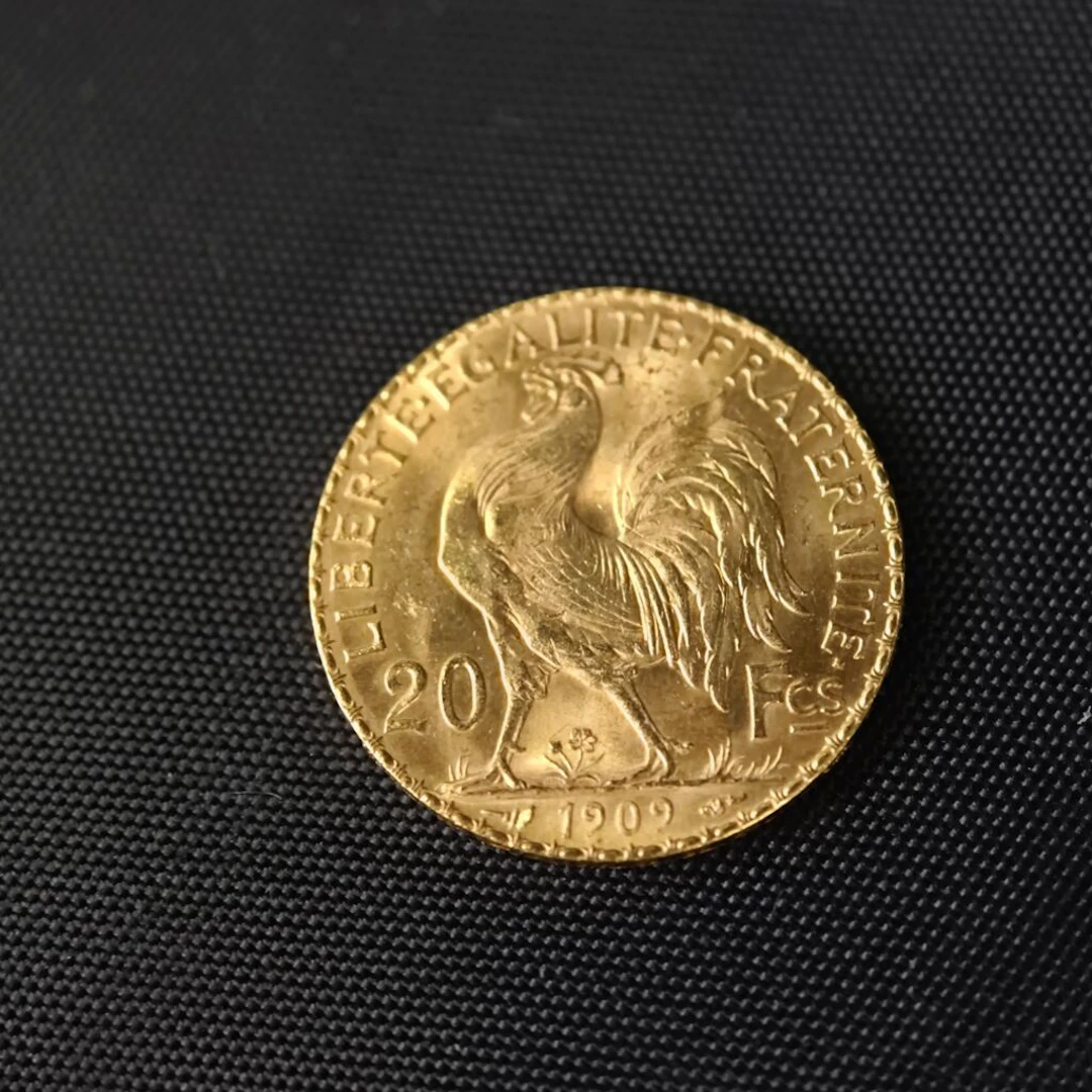 [FRANCE]. 20-FRANC "Rooster" coin, 1909, 900‰ gold. Net weight: 6.4 g.