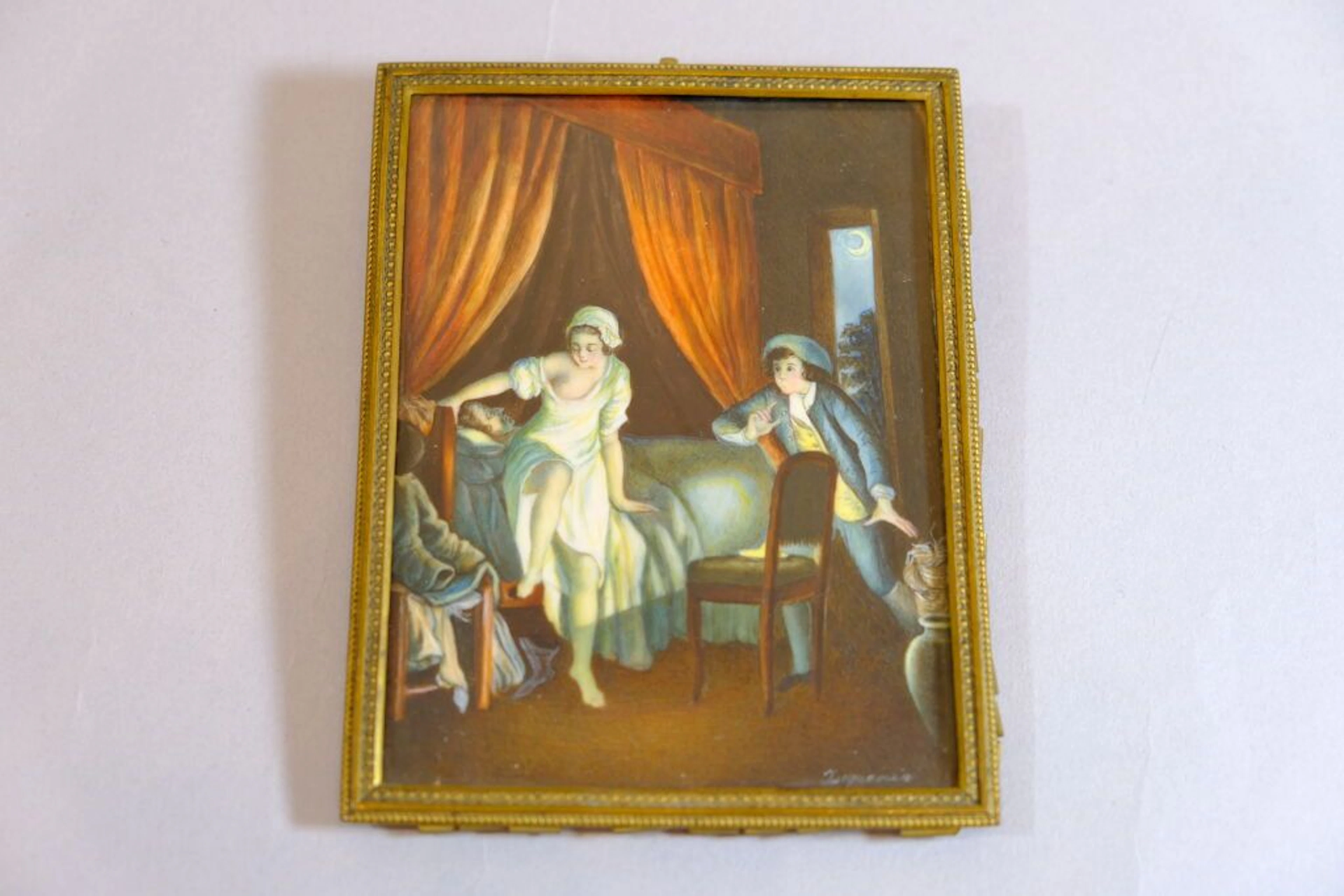 JACQUEMIN. Leaving the Bed, or The Lover’s Visit: “Ah, if only he