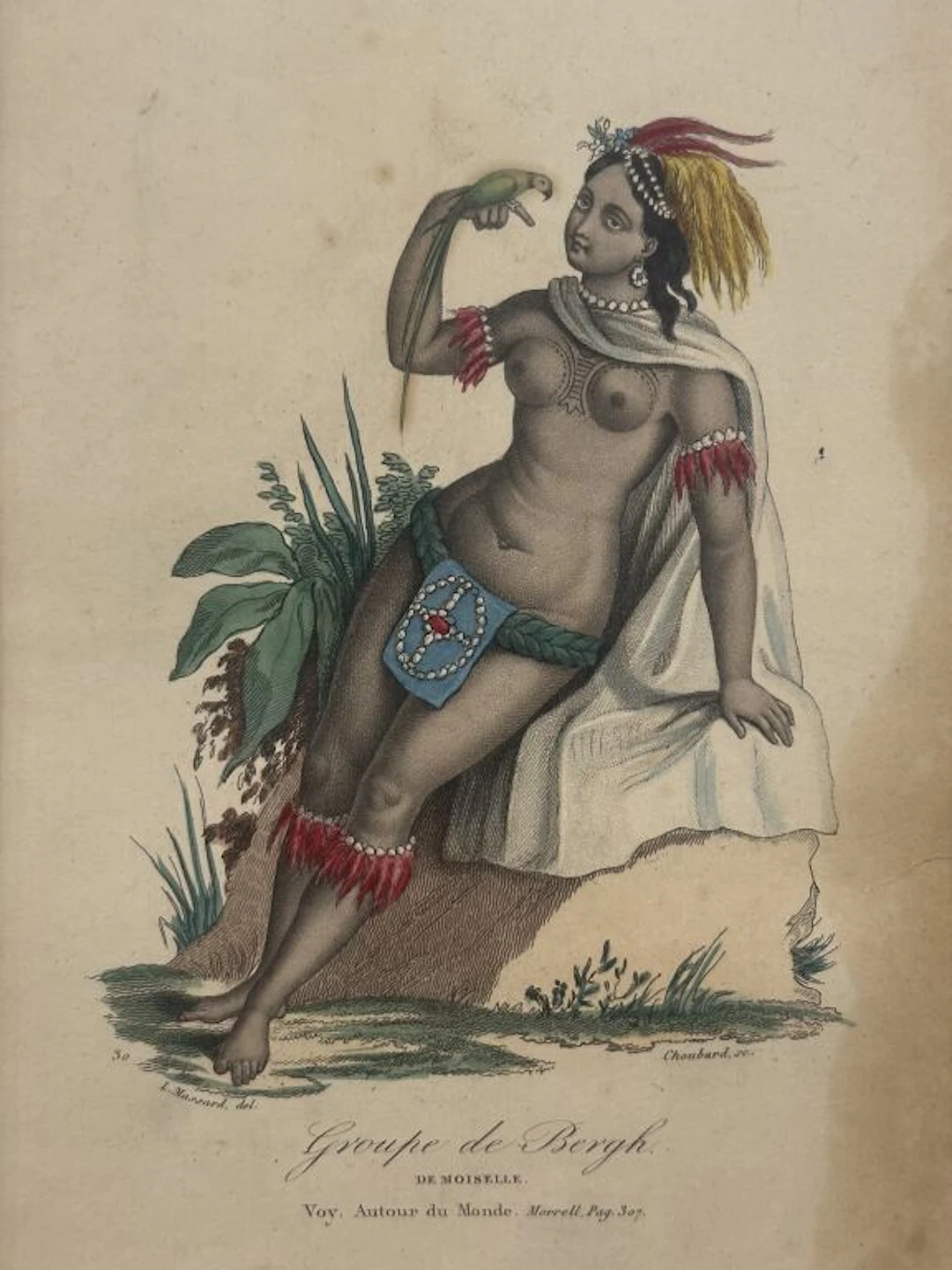 Color plate engraved by Chonbard, from *La Bibliothèque universelle