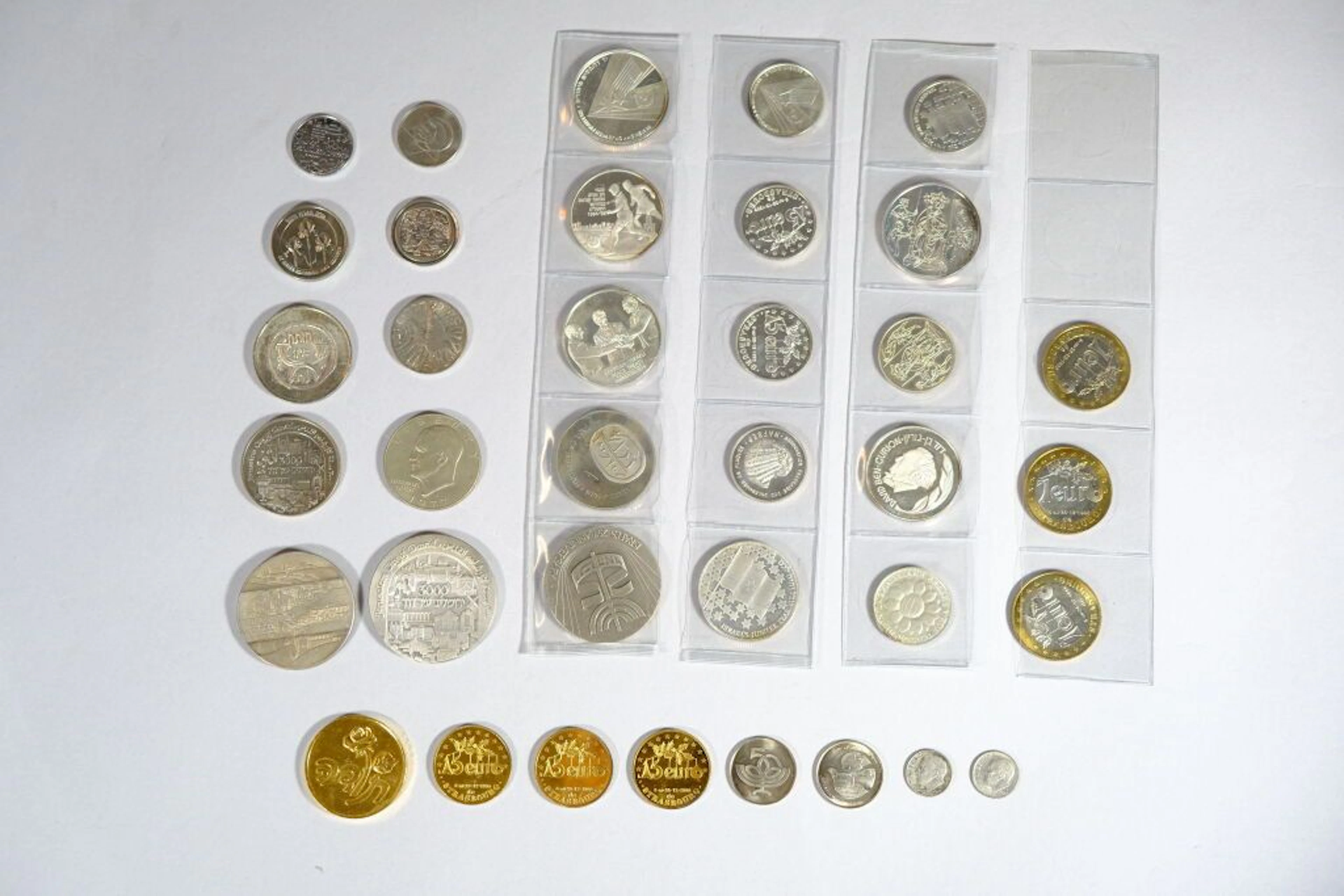 [NUMISMATICS]; [ISRAEL]; [UNITED STATES] Set of silver coins consisting