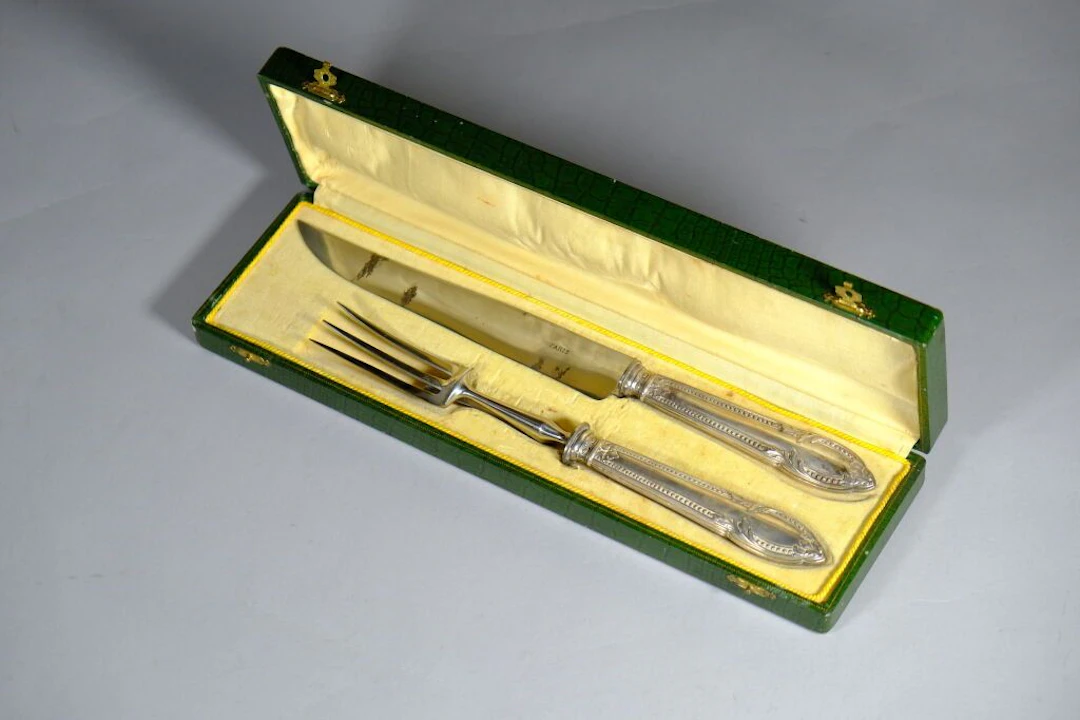 Leg of lamb cutlery set; the silver-plated handles are 925/1000 silver