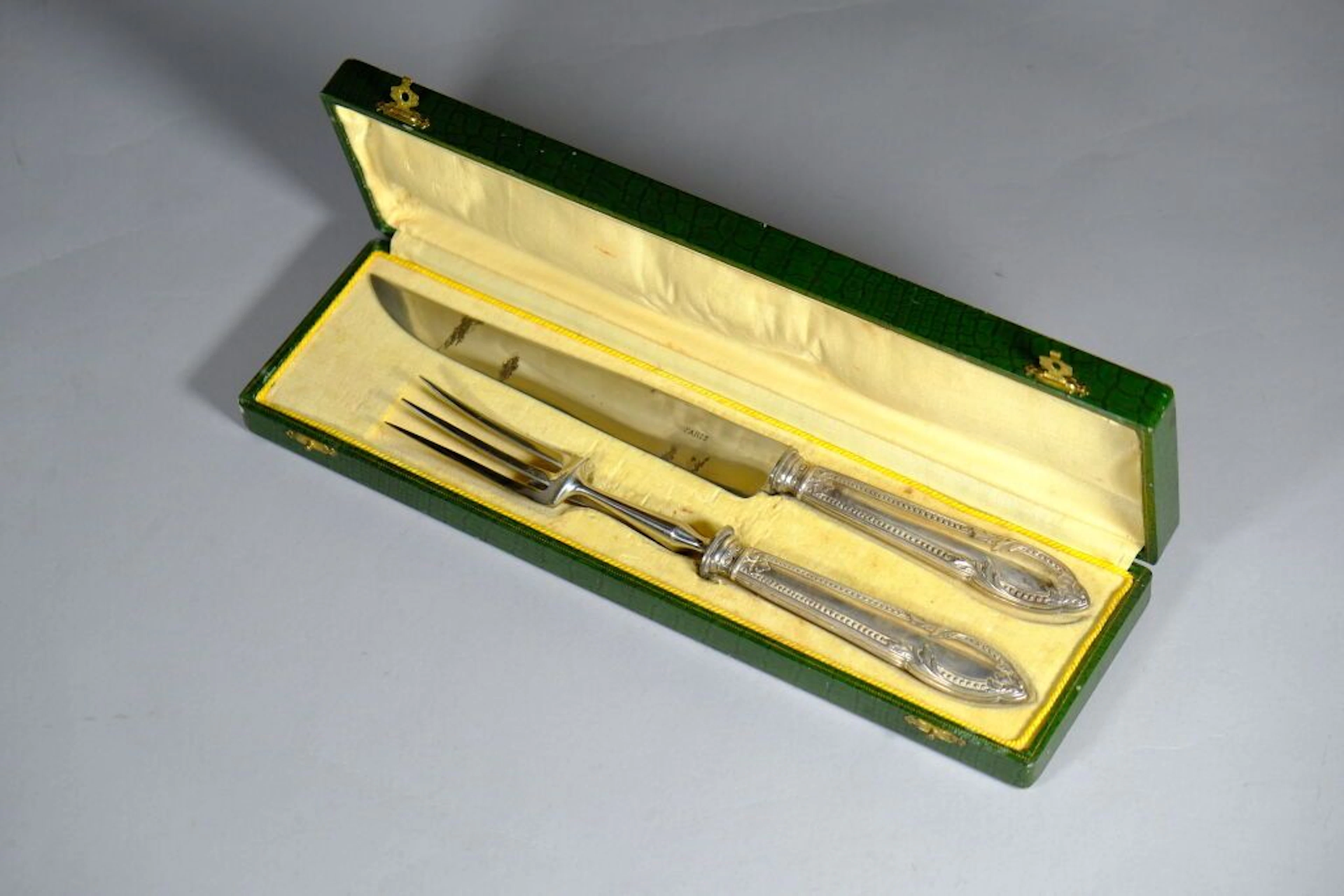 Leg of lamb cutlery set; the silver-plated handles are 925/1000 silver