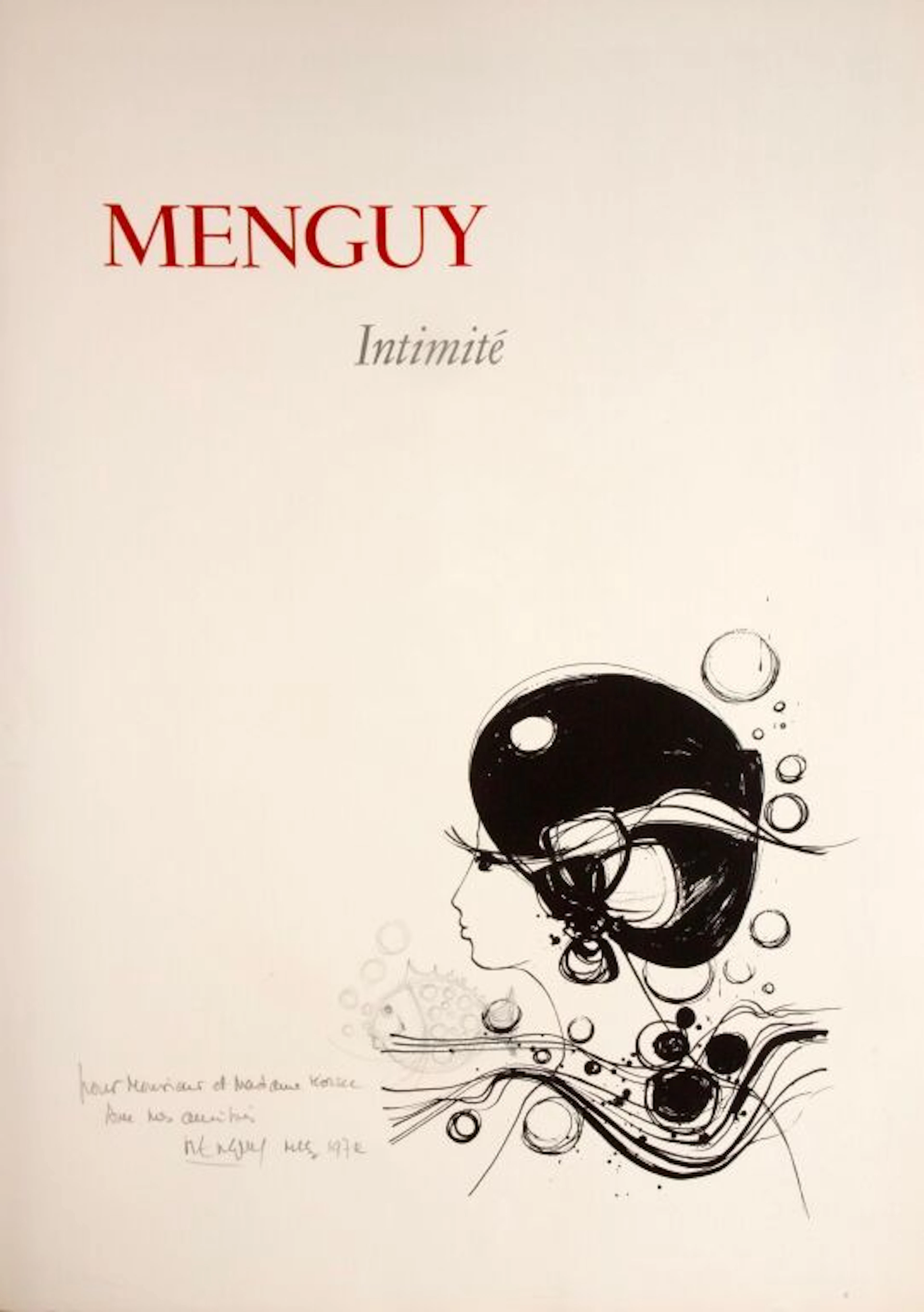 Frédéric MENGUY (1927‒2007). Intimacy. Color lithograph on Japanese