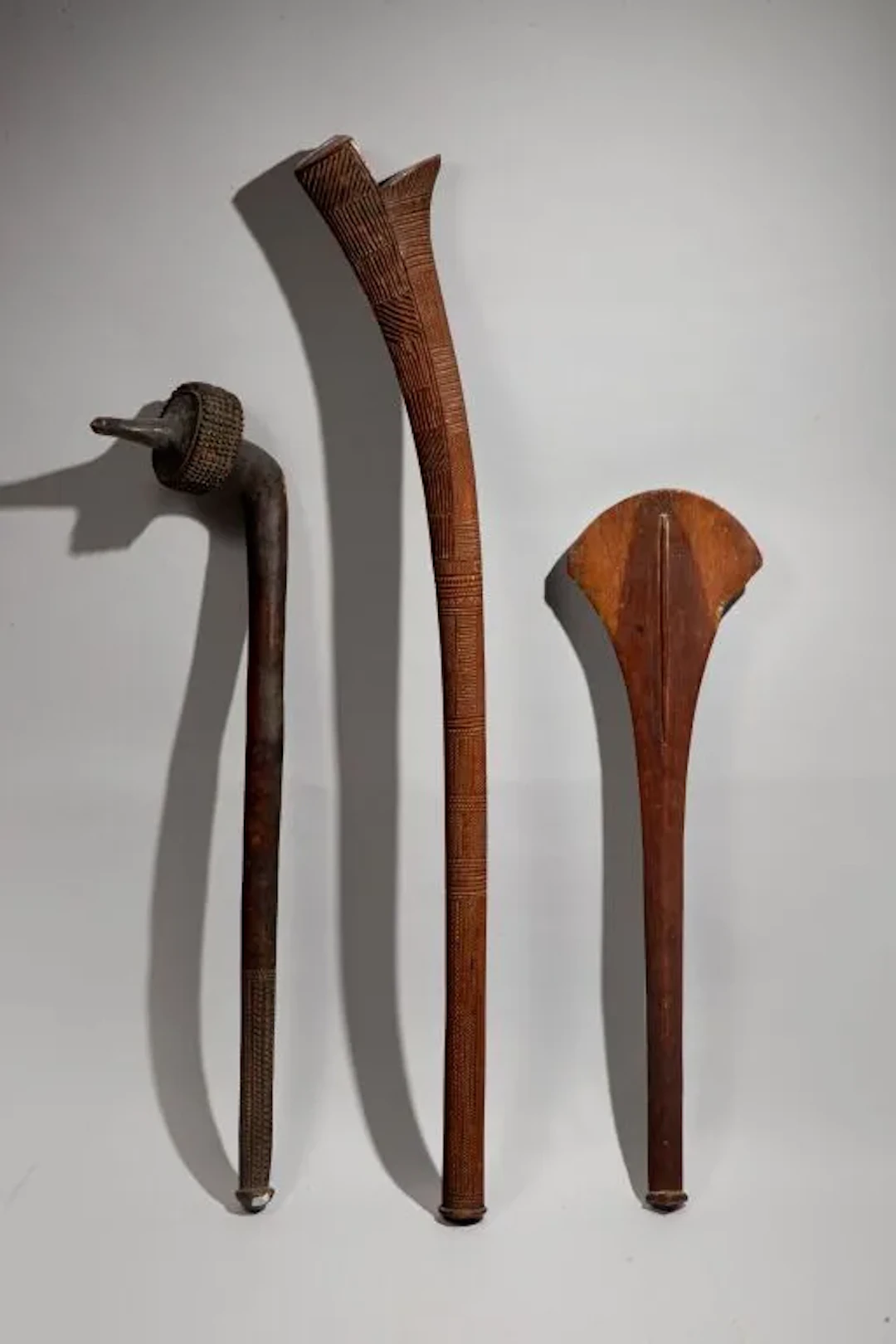 Hardwood fan-shaped club with a beautiful orange patina. Tonga Islands