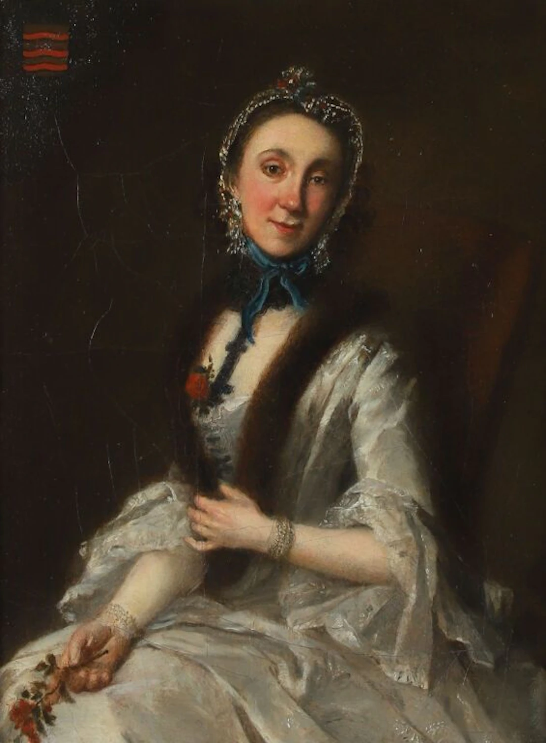 18th-century French school. Presumed portrait of Mademoiselle de Maillé.