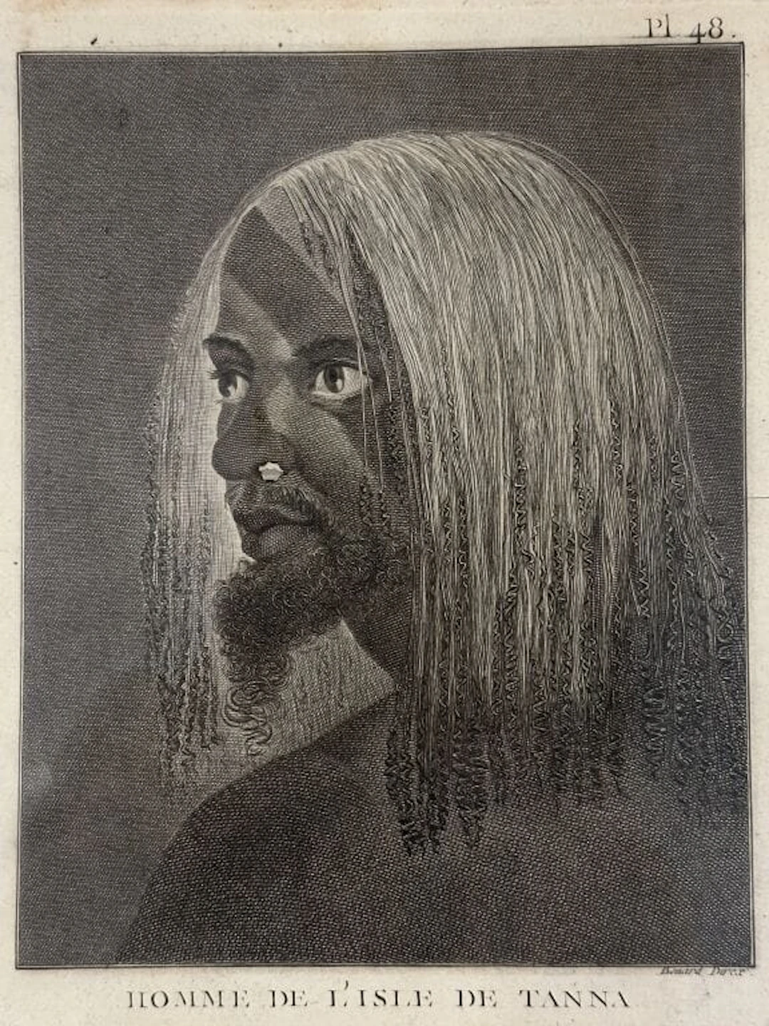 Man from the island of Tanna. Plate 48. Bernard Direx. Dimensions: