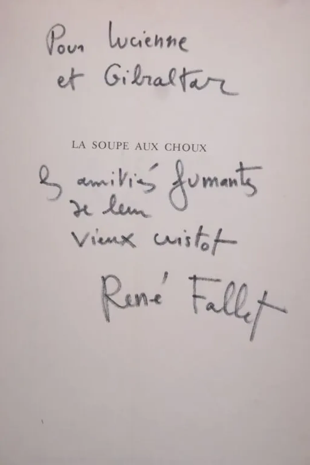 FALLET, René. *La Soupe aux choux*. Paris, Denoël, 1980. In-8 (20.5
