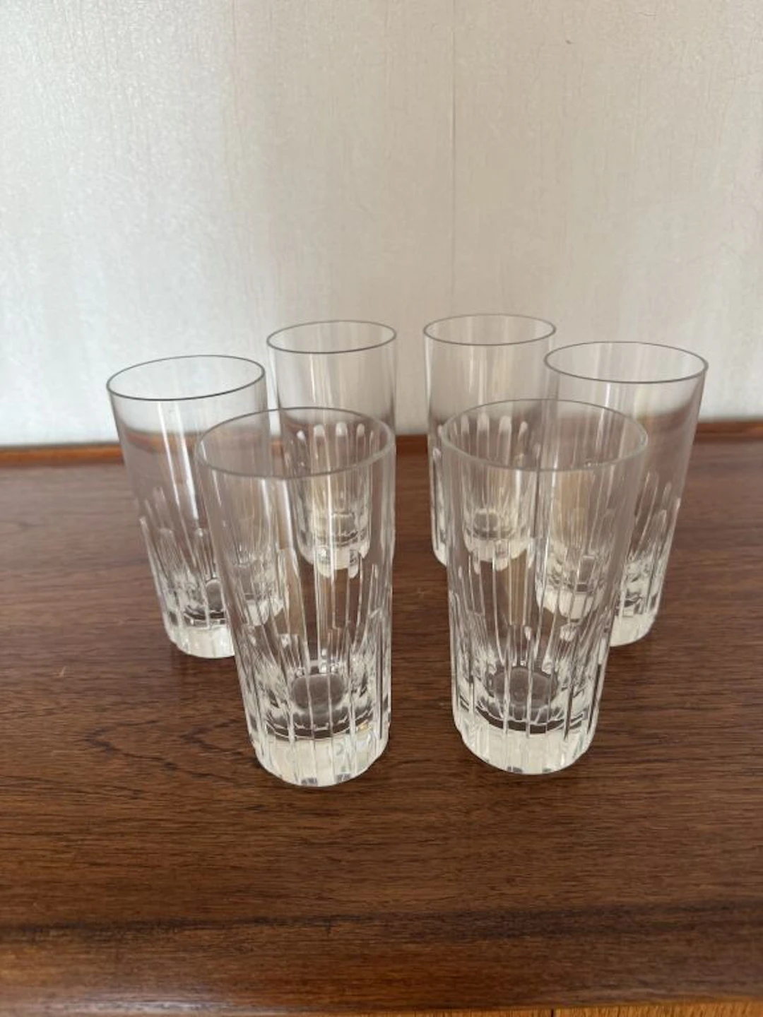 BACCARAT, Massena model. Set of 6 crystal cocktail glasses. Marked