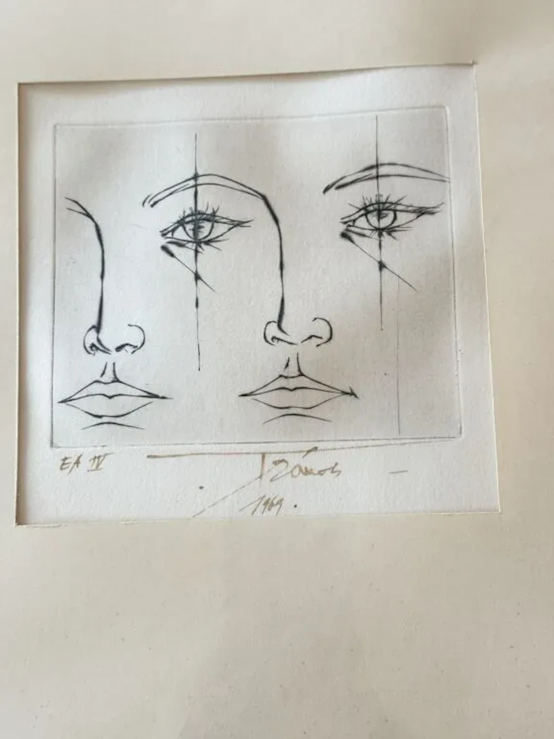 Pierre-Yves TRÉMOIS (1921–2020). Study of a Face. Etching. Signed