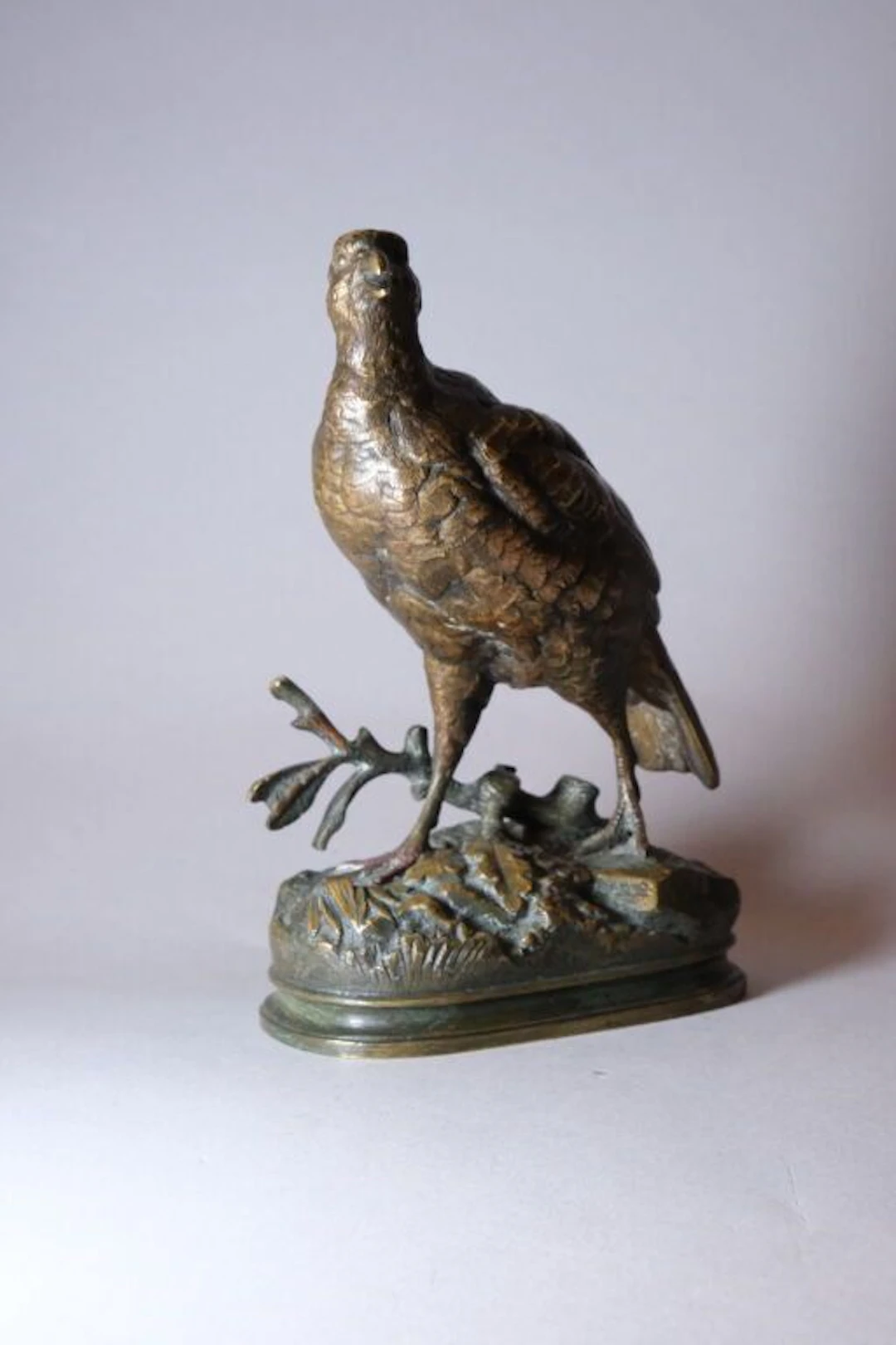 Alfred DUBUCAND (1828–1894) Partridge. Bronze group with a partially