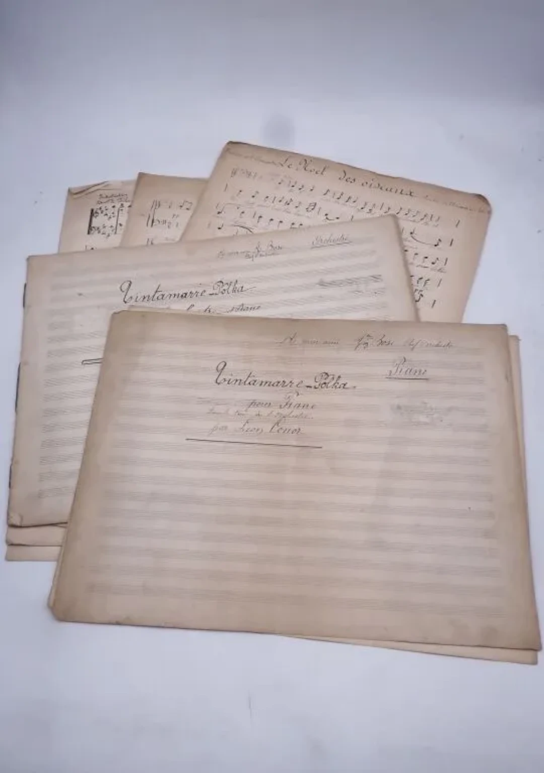 [MUSIC]. CONOR, Léon. Handwritten musical scores dedicated to Auguste