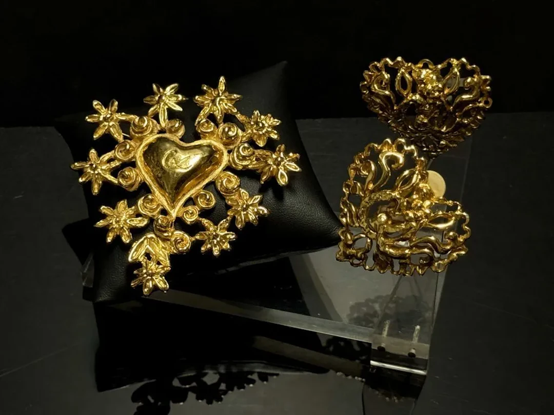 CHRISTIAN LACROIX—Christmas 1993 Collection Half-set of couture jewelry