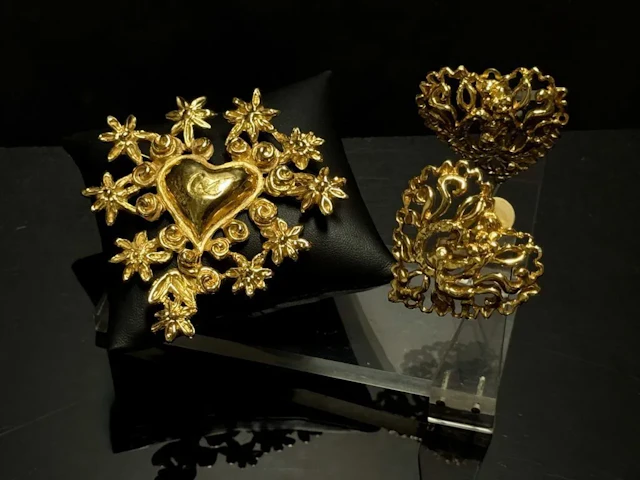 CHRISTIAN LACROIX—Christmas 1993 Collection Half-set of couture jewelry