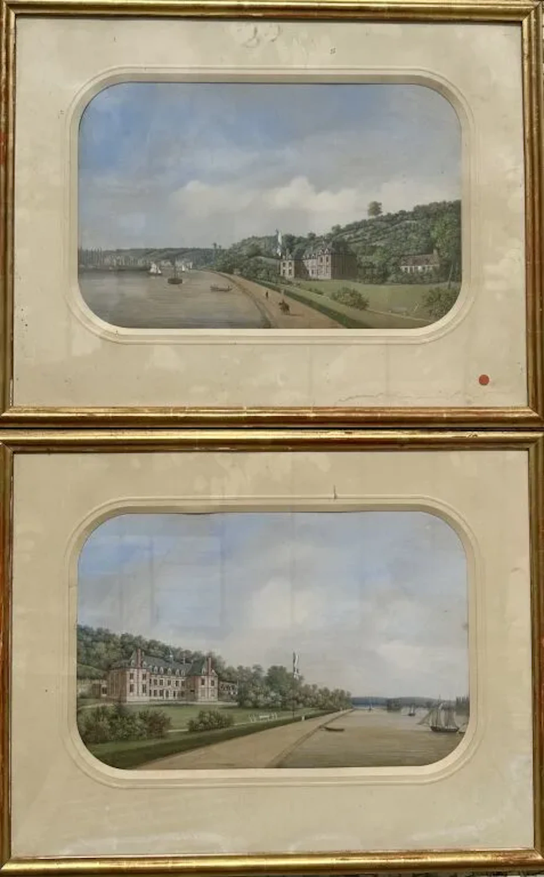 Lambert Joseph Pingray (1795–circa 1865). Two views of a riverside