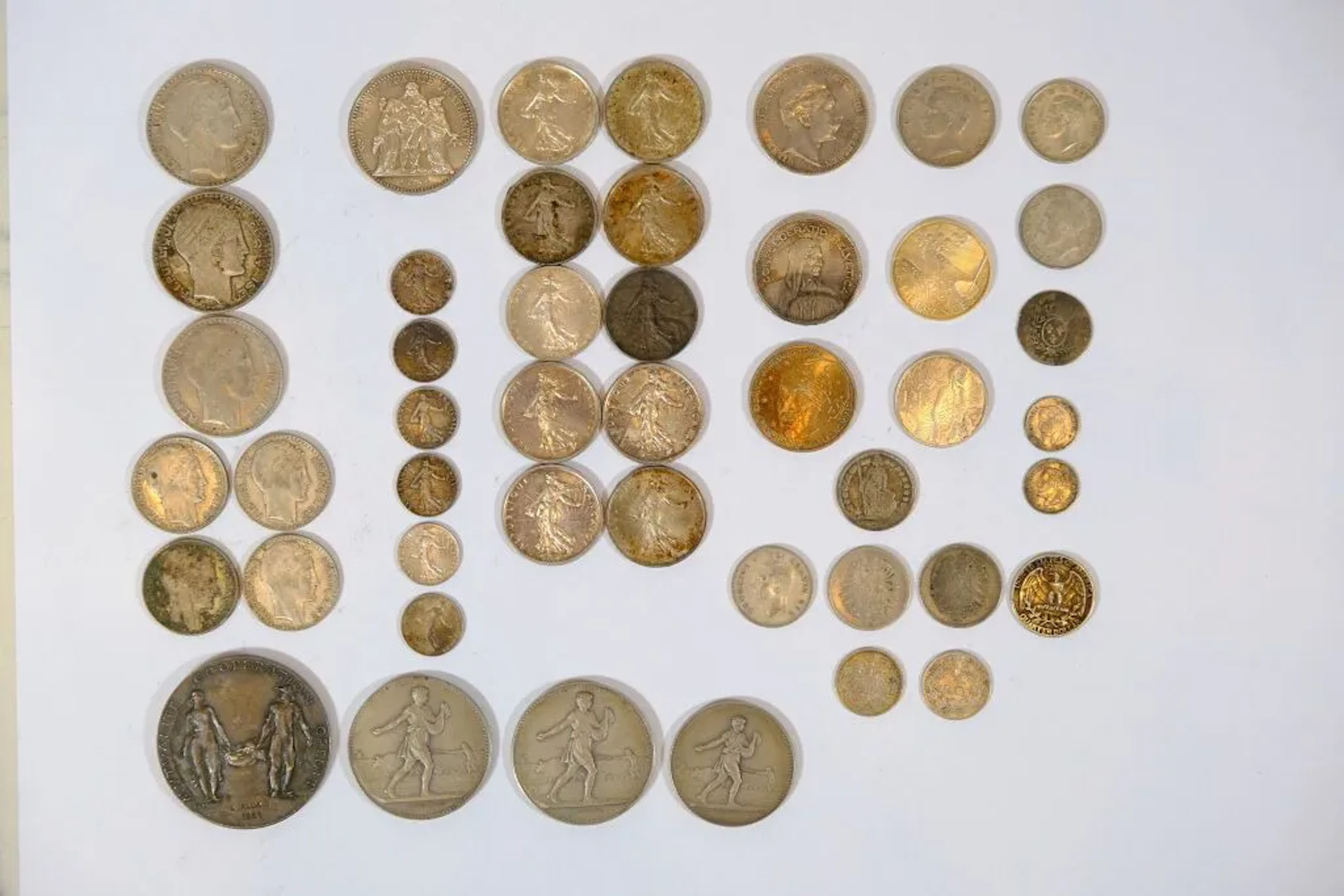 [FRANCE; GERMANY; SWITZERLAND; CANADA; UNITED STATES]. Set of coins