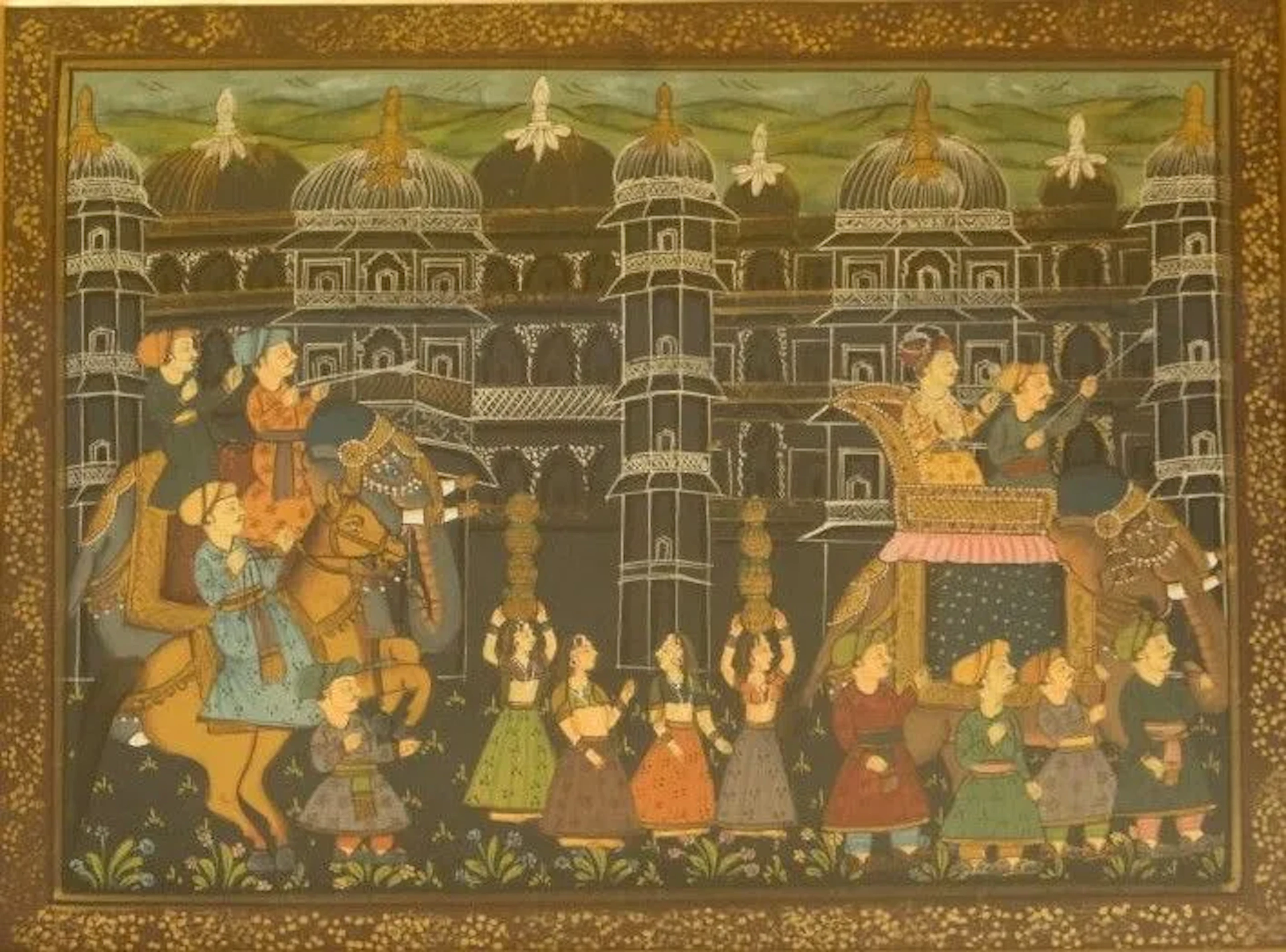20th-century Pakistani or Indian school. A maharaja’s procession.
