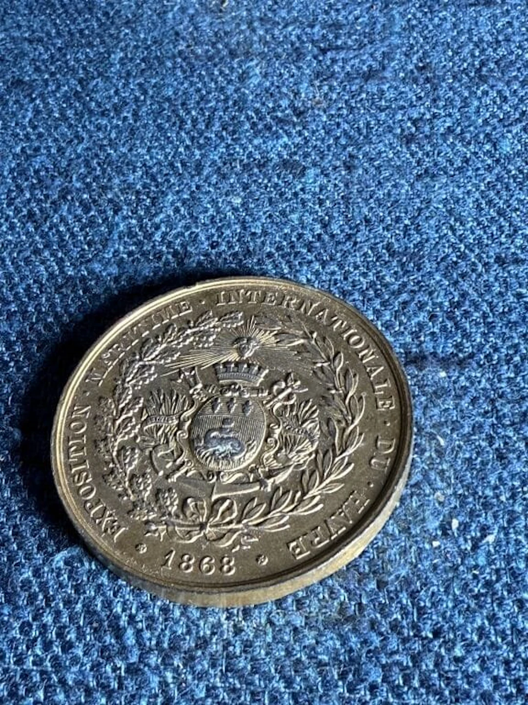Medal from the International Maritime Exhibition in Le Havre, 1868.
