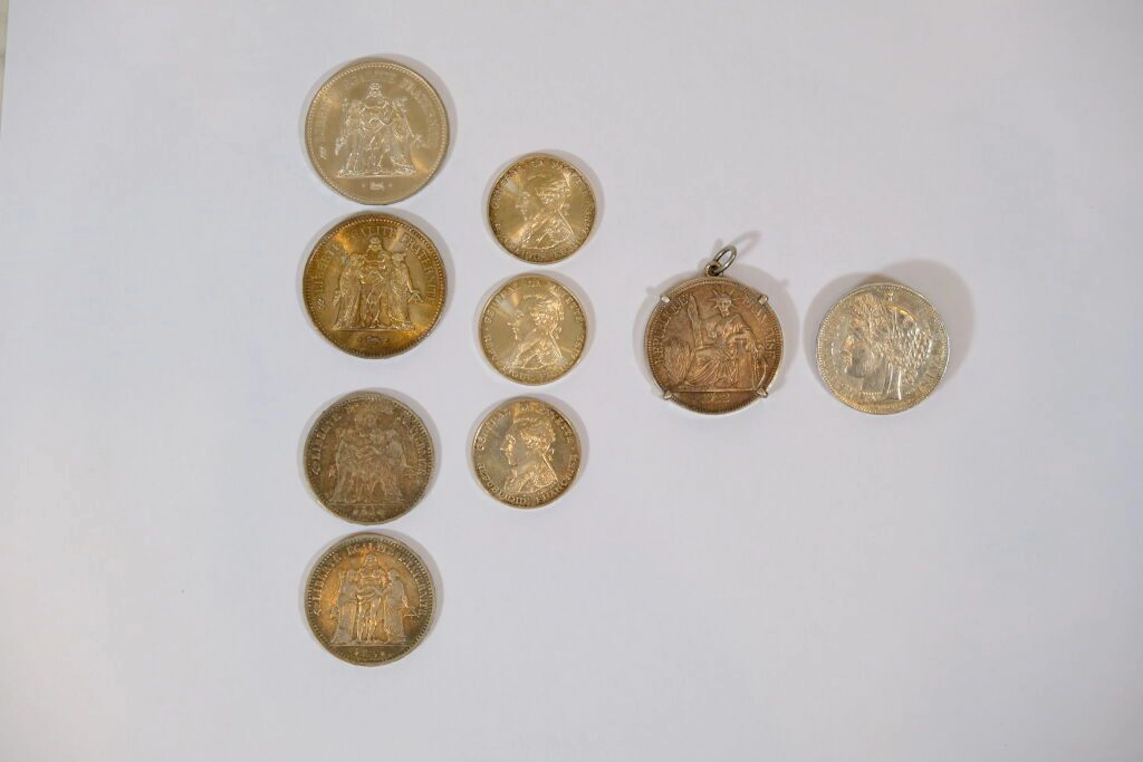 [FRANCE] Set of silver coins consisting of: - 2 x 50 FRANCS Hercules