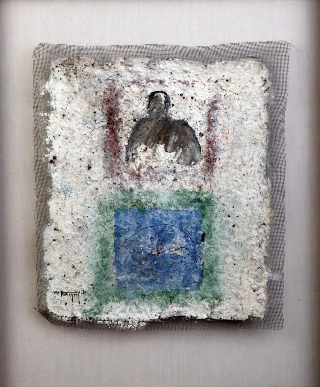 Mohammed KACIMI (1942–2003). Composition with a Man. Acrylic on canvas