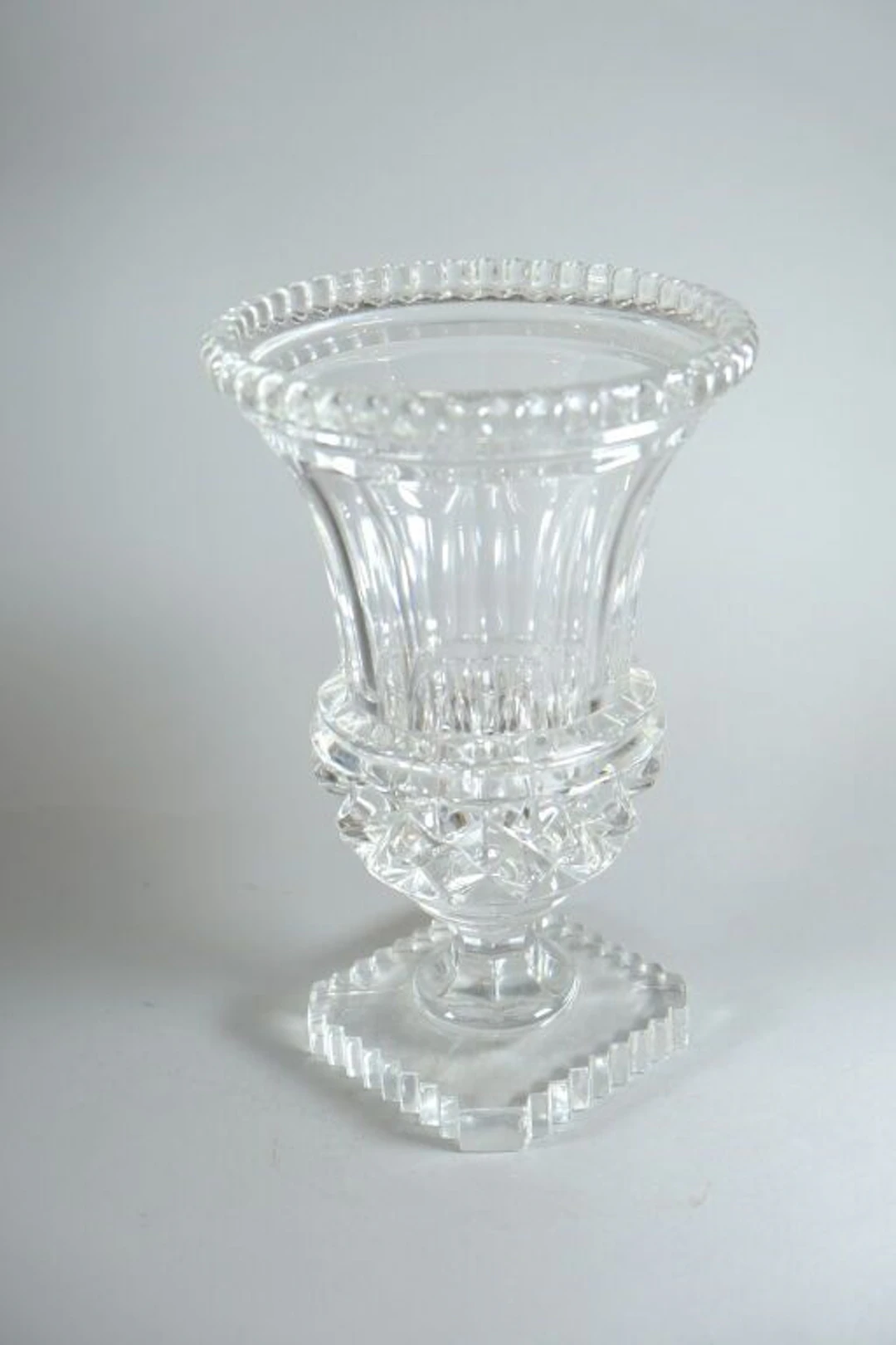 ART VANNES France. Medici crystal vase in the Saint-Louis style. Circa